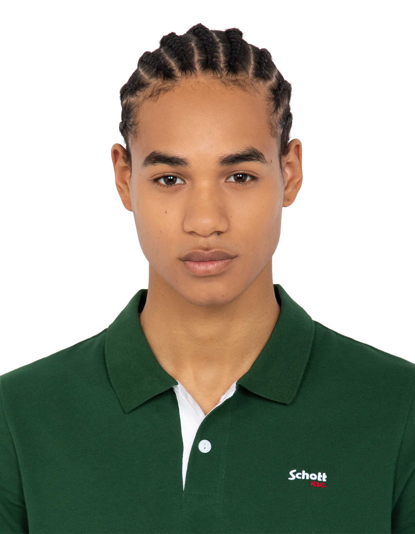 Polo vert et blanc