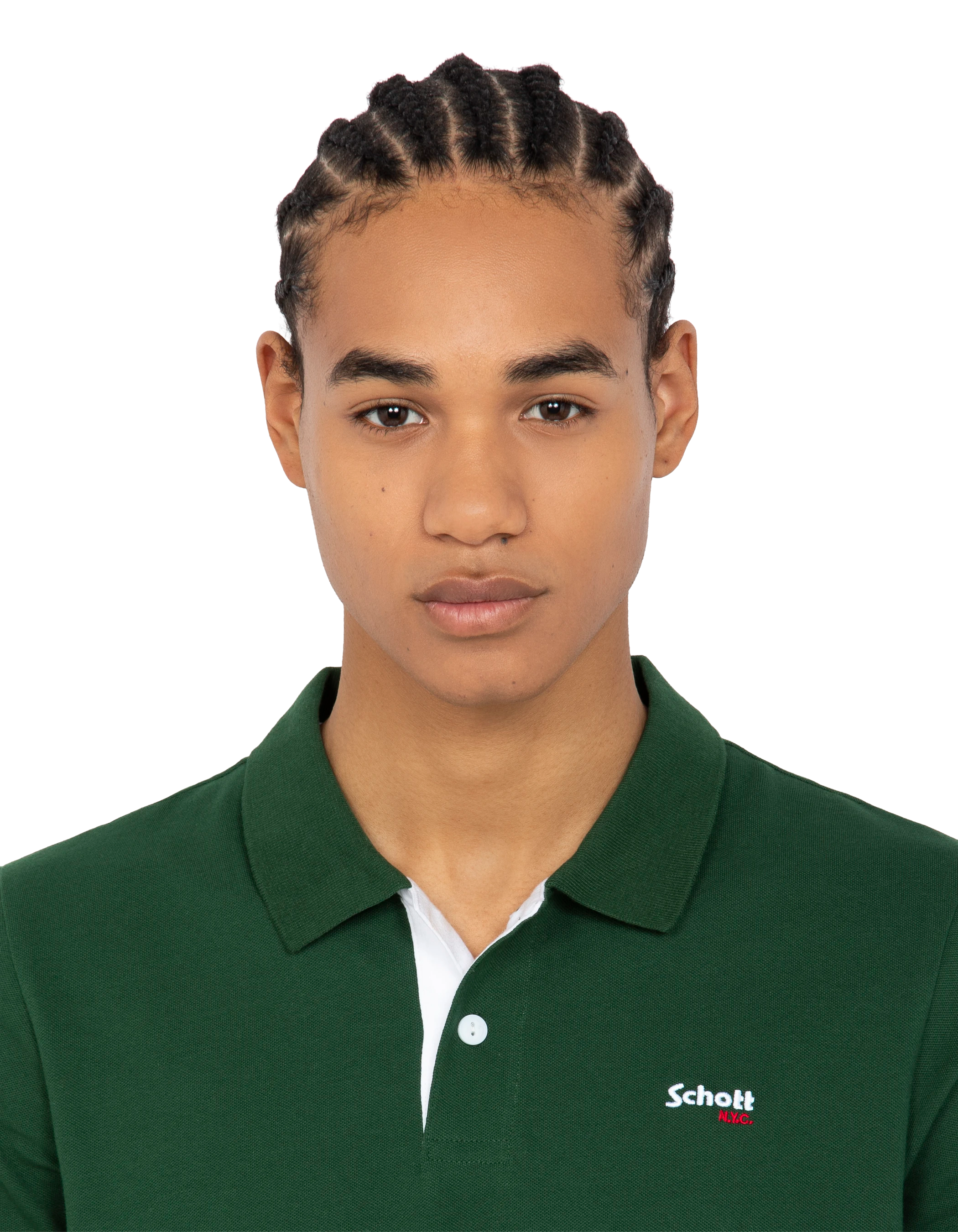 Polo vert et blanc-4