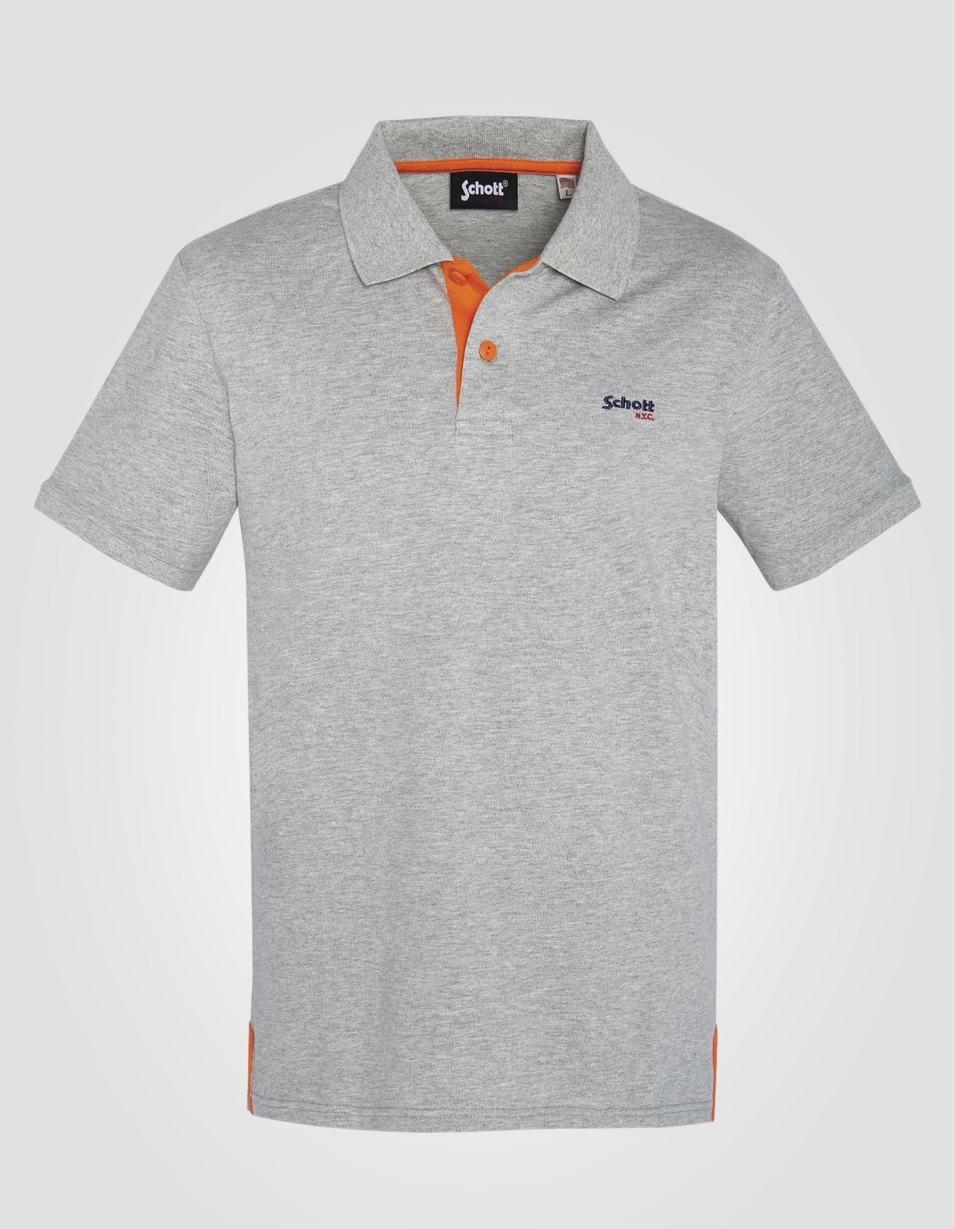 Gray and orange polo shirt Psmilton Schott NYC®