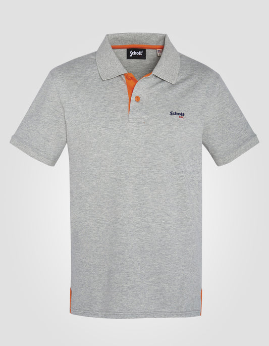 Polo gris et orange