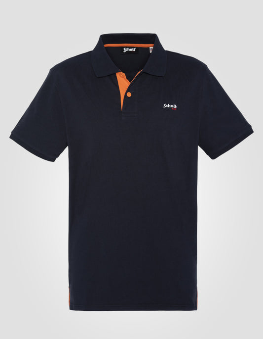 Shirt blu blu navy e arancione