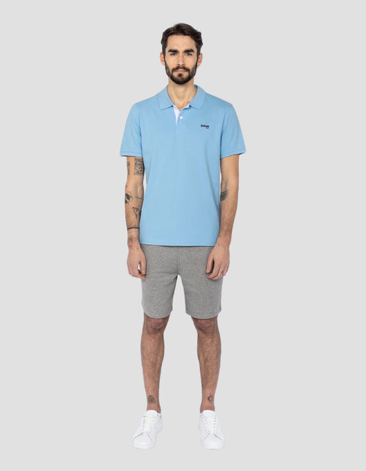 Camisa de polo azul y azul blanco