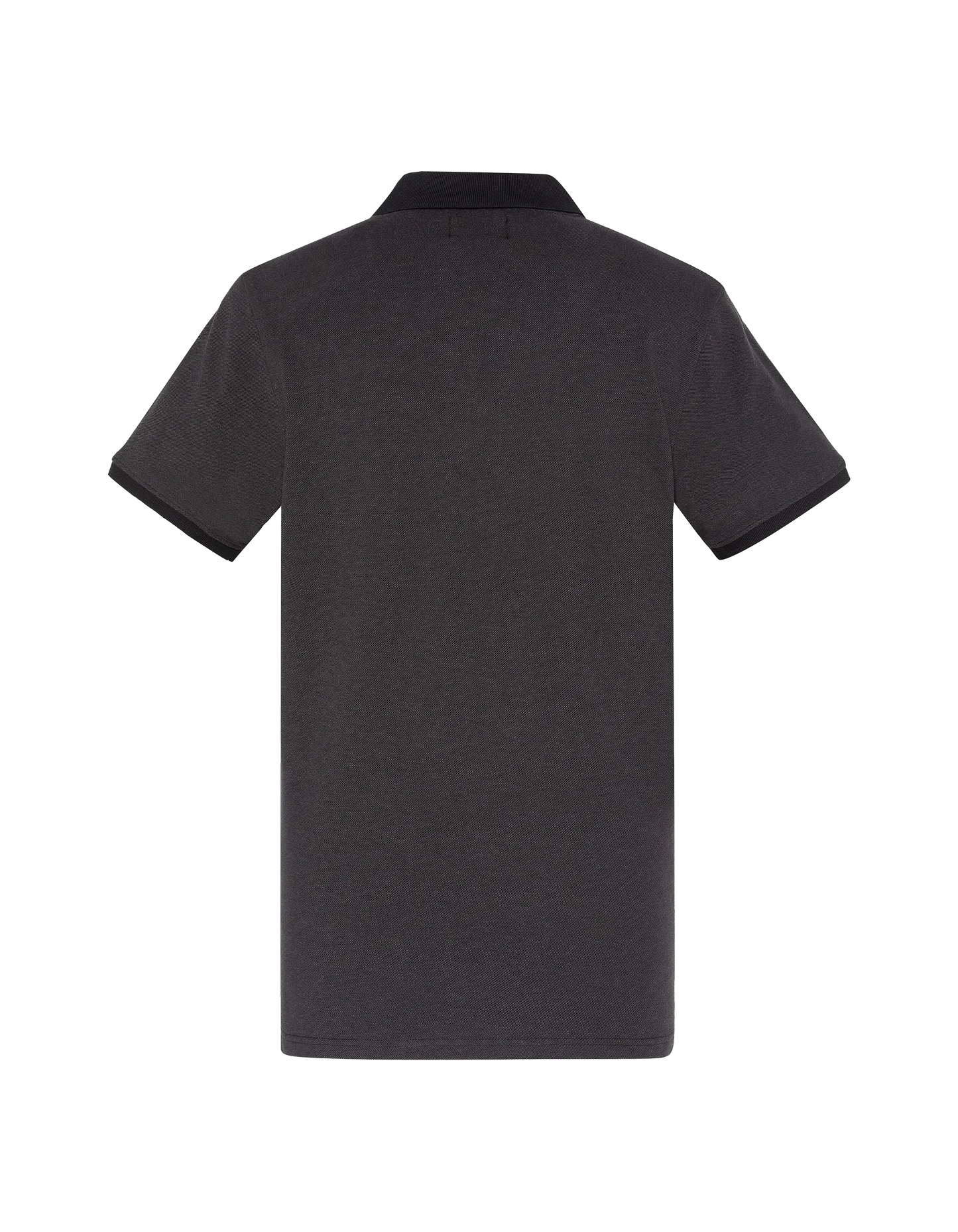 Polo noir en coton piqué