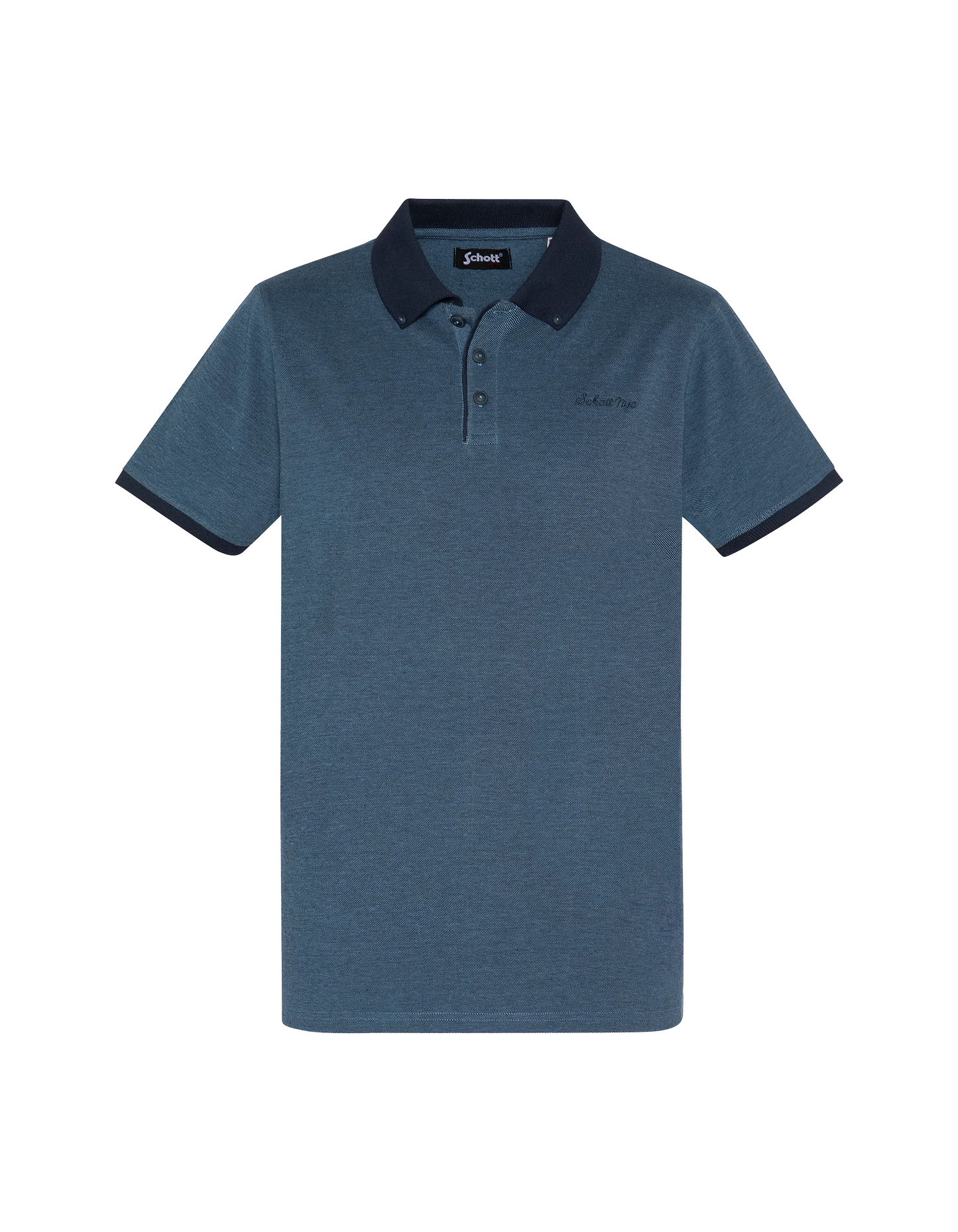 Polo bleu marine en coton piqué