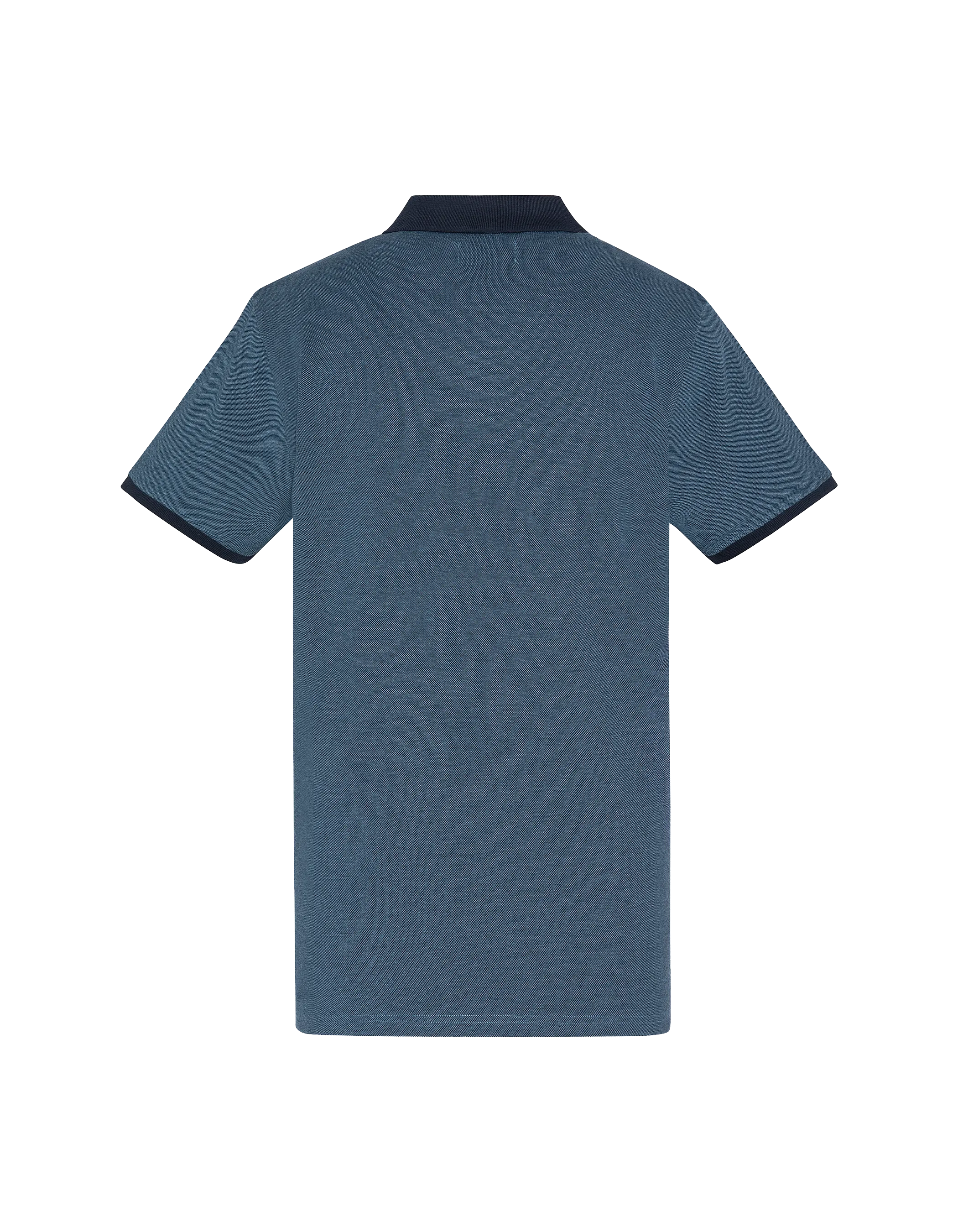 Polo bleu marine en coton piqué-2