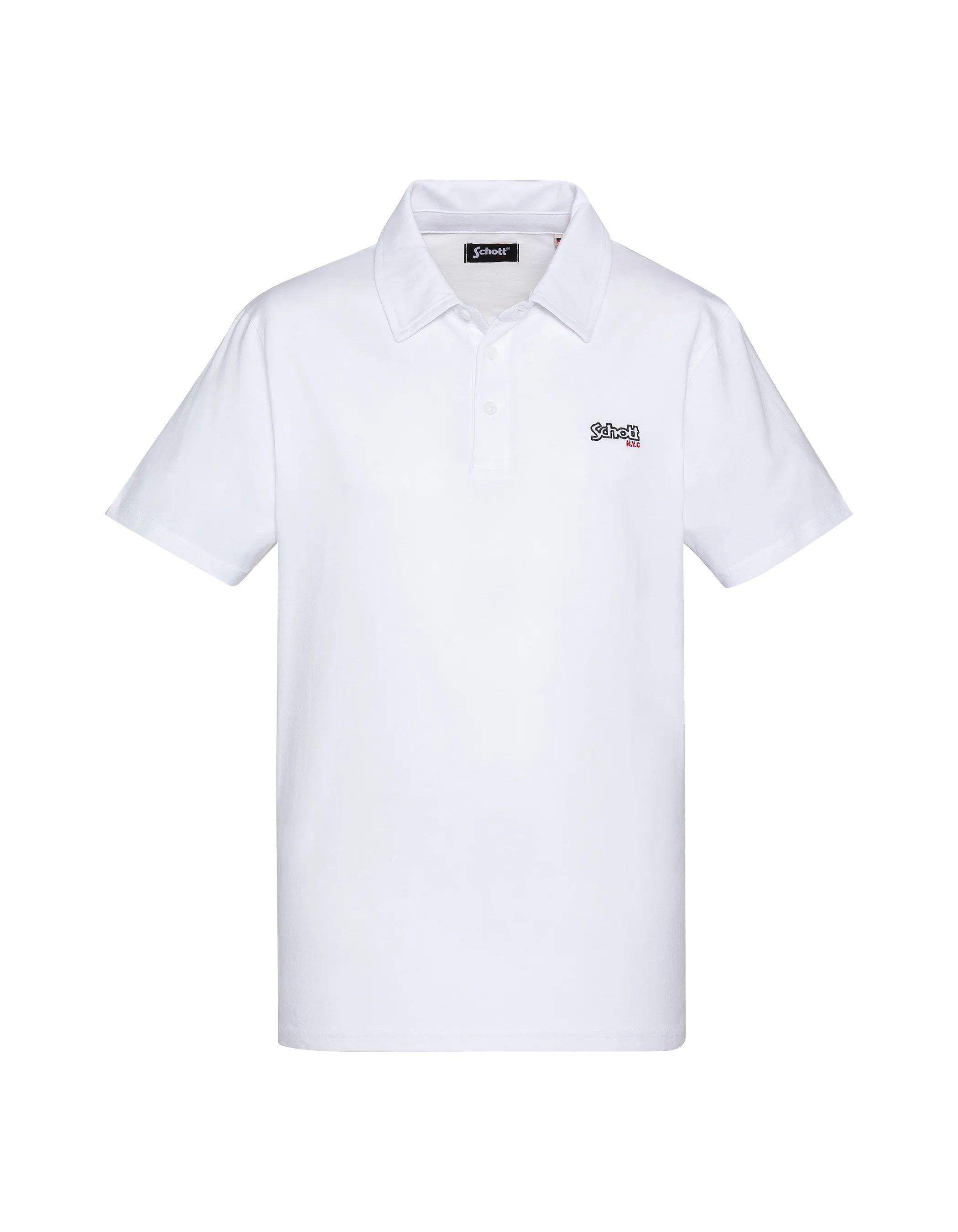 Polo di maglia bianca-1