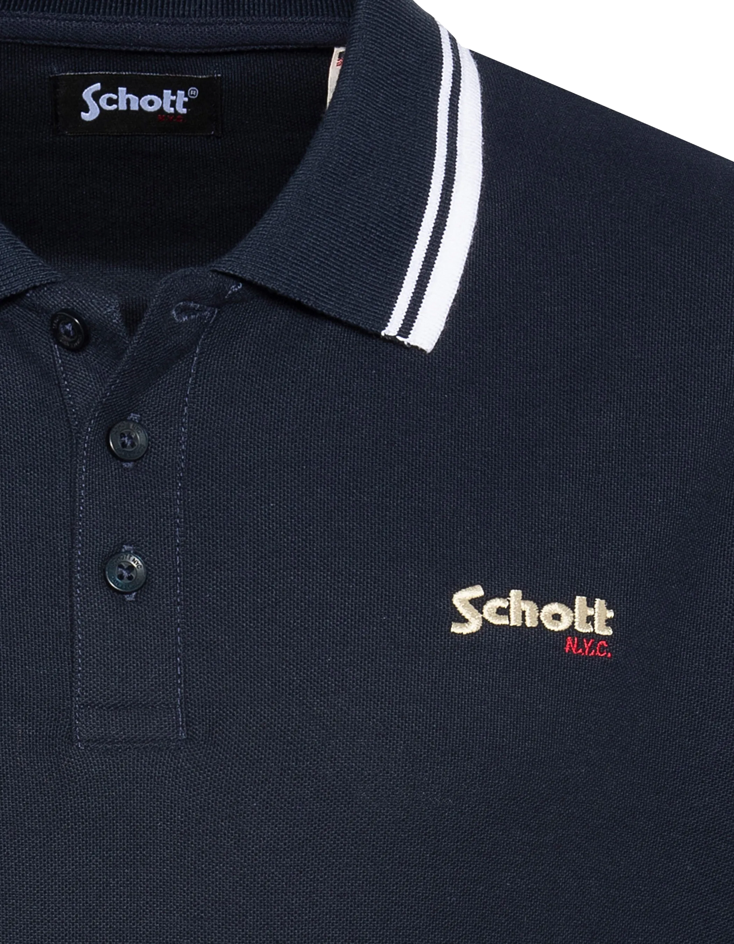 Polo bleu marine en coton piqué