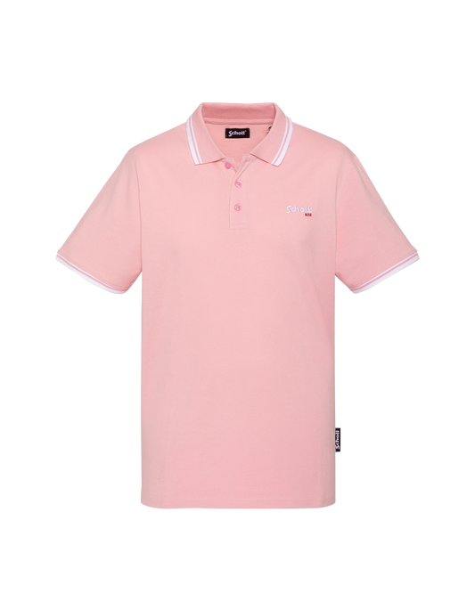 Polo rose pâle en coton piqué
