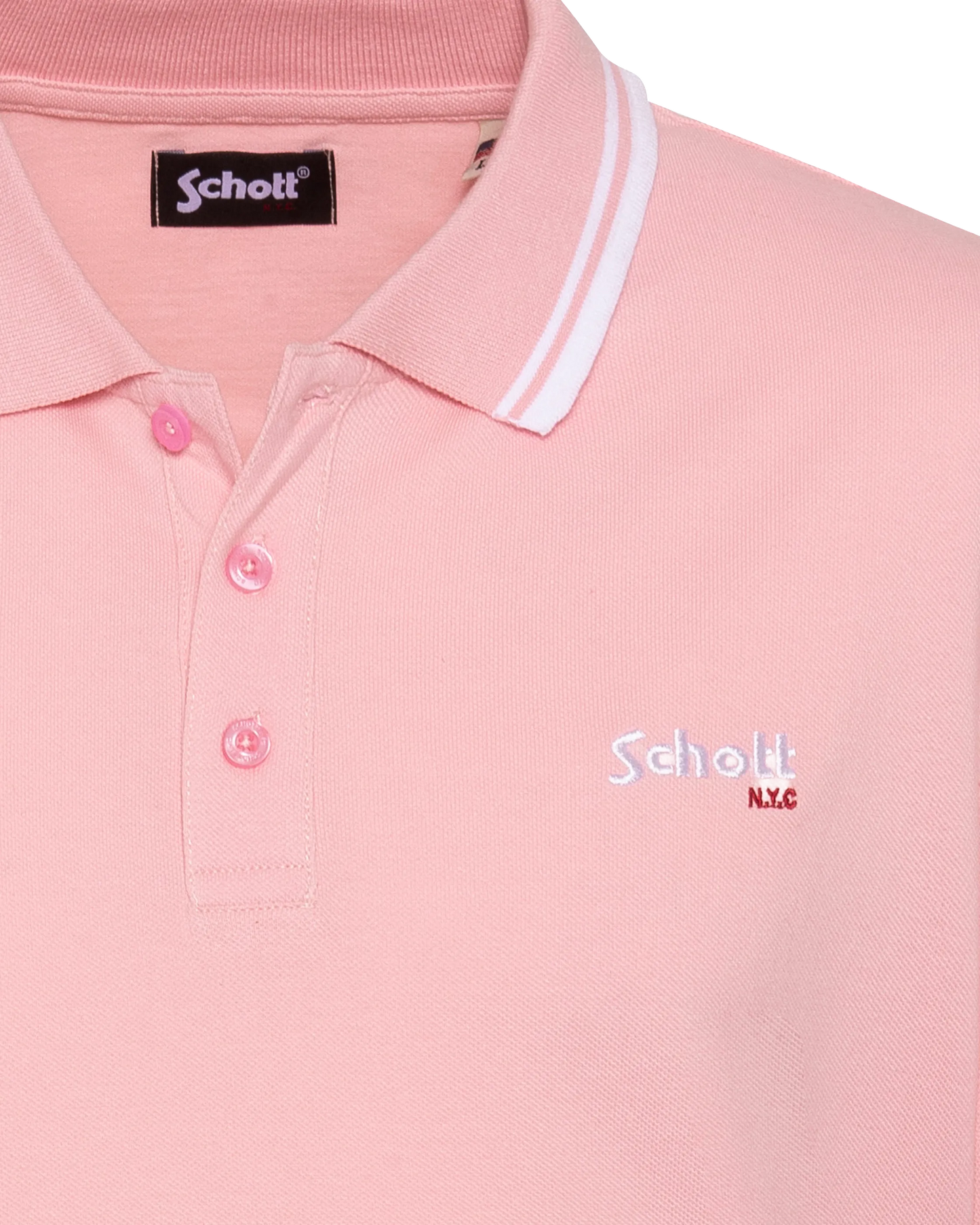 Polo rose pâle en coton piqué