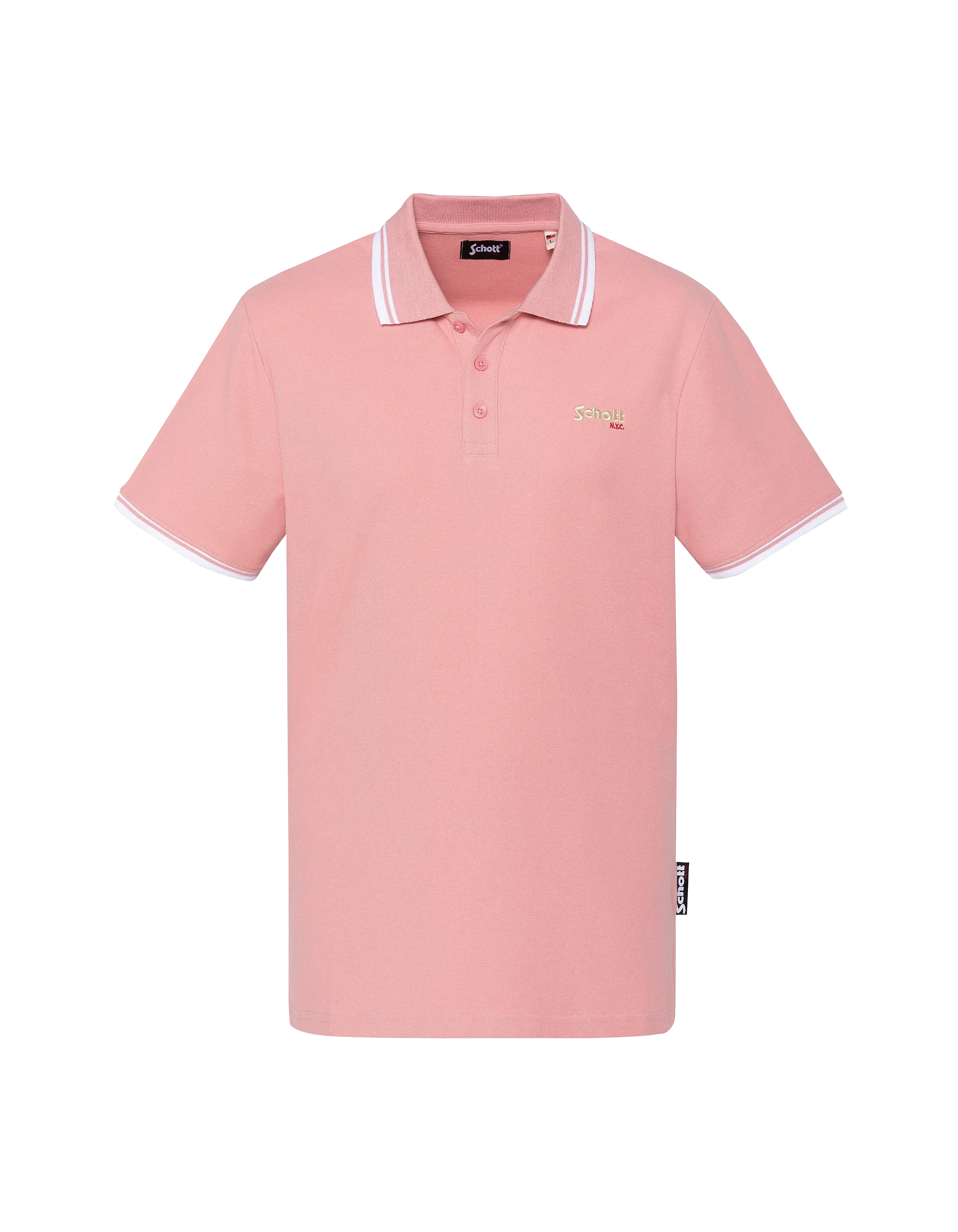 Polo rose en coton piqué-1