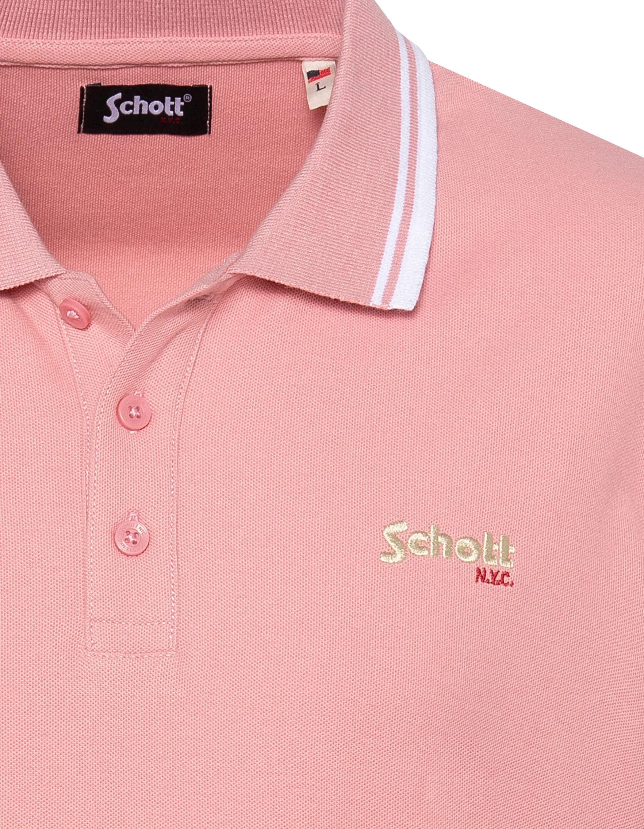 Polo rose en coton piqué-3