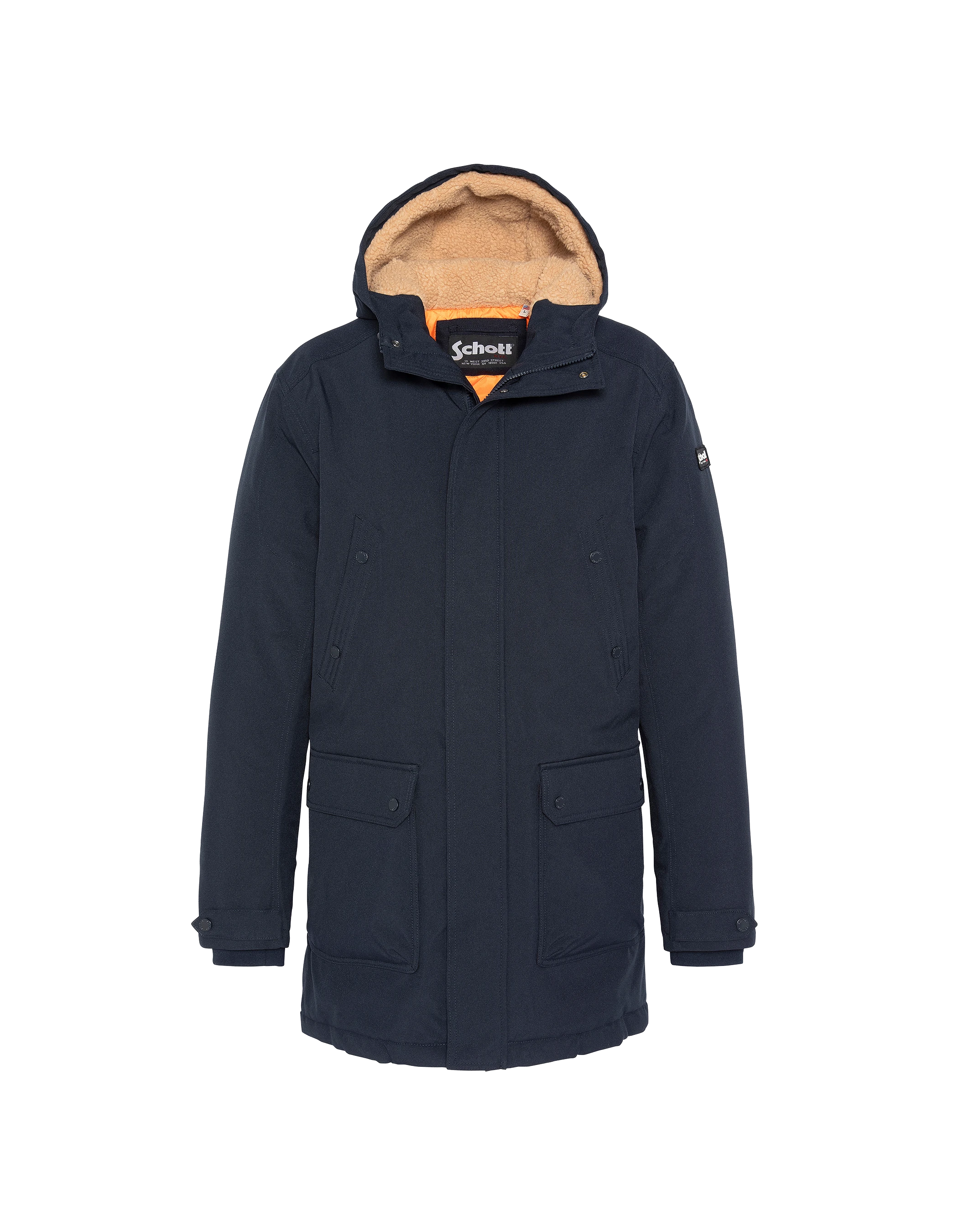 Parka bleu marine à capuche-2