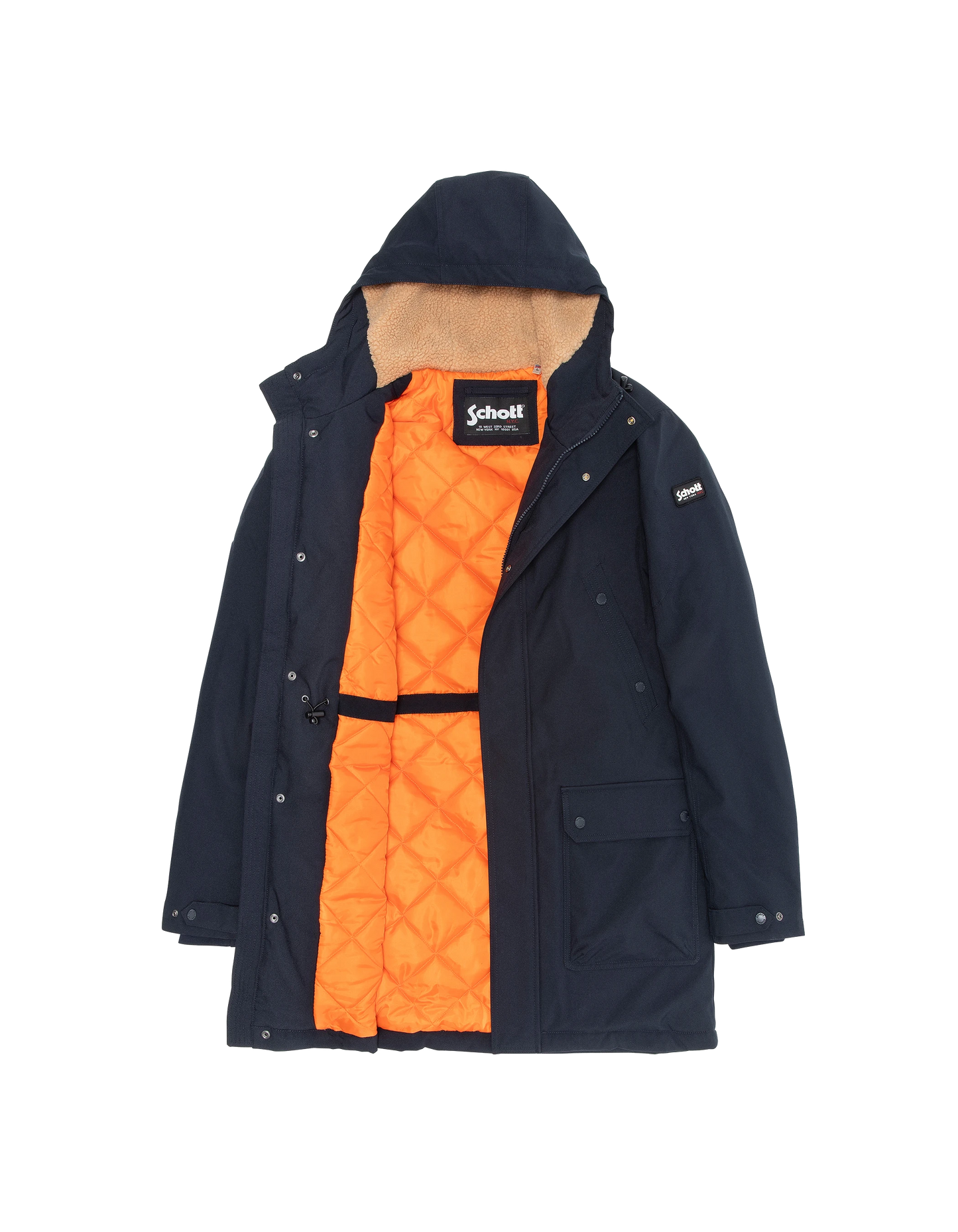 Parka bleu marine à capuche