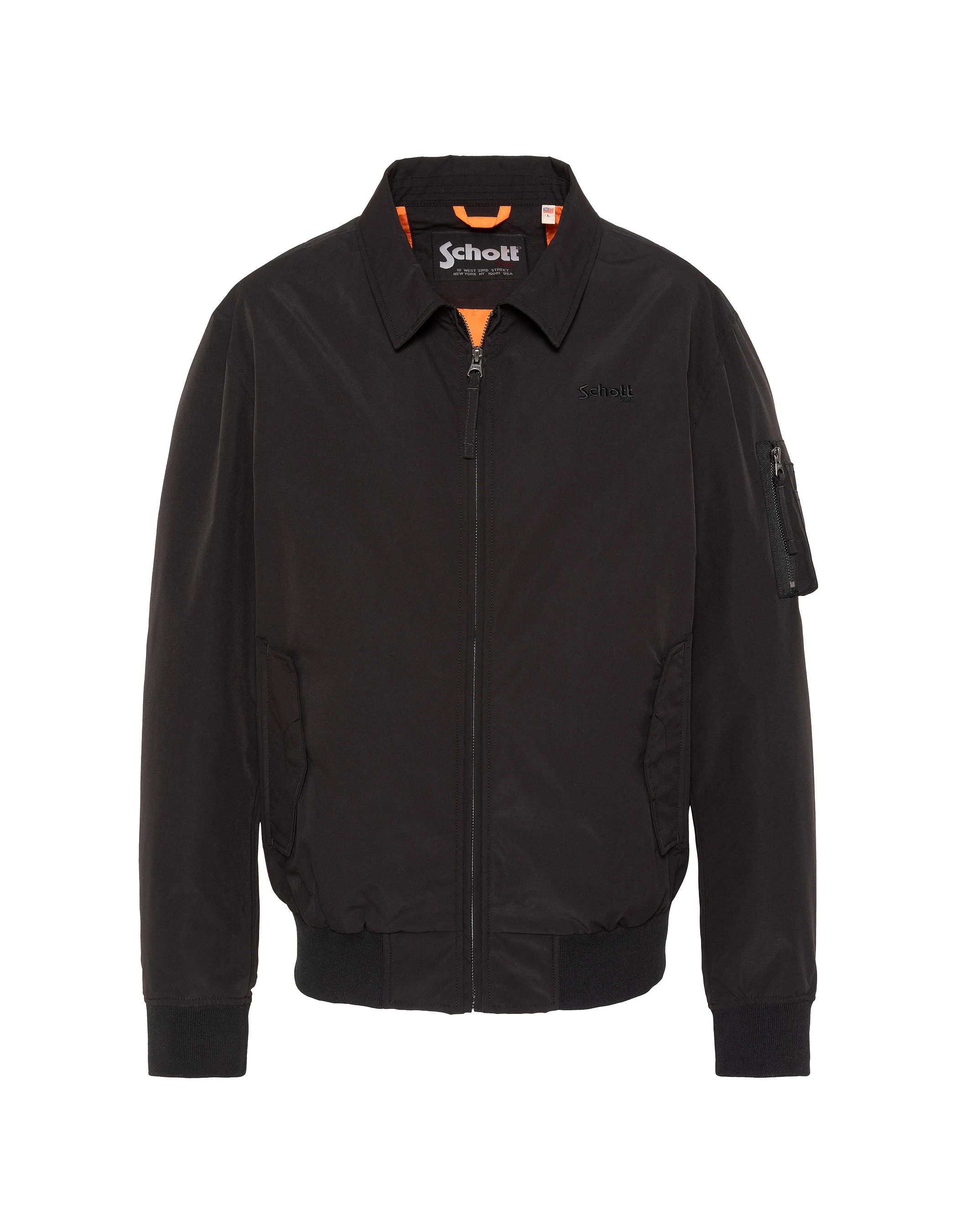 Blouson technique noir col chemise-1