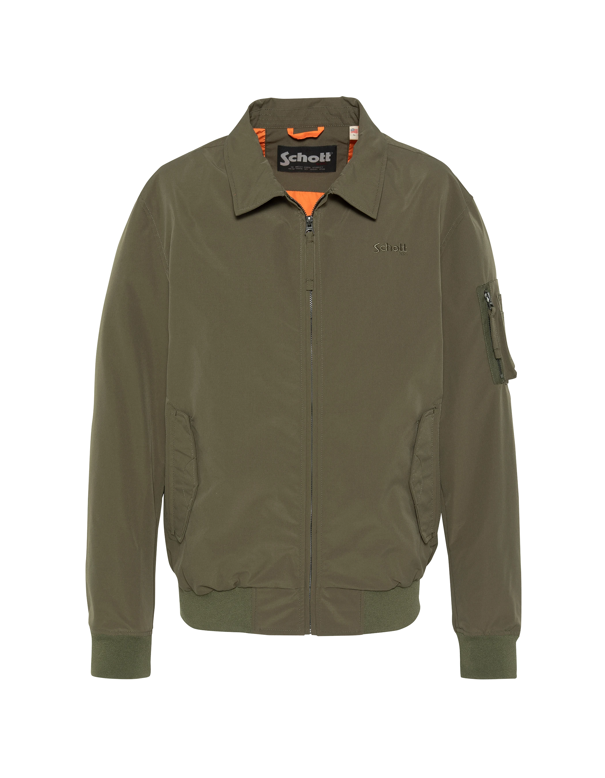 Blouson technique kaki col chemise-1