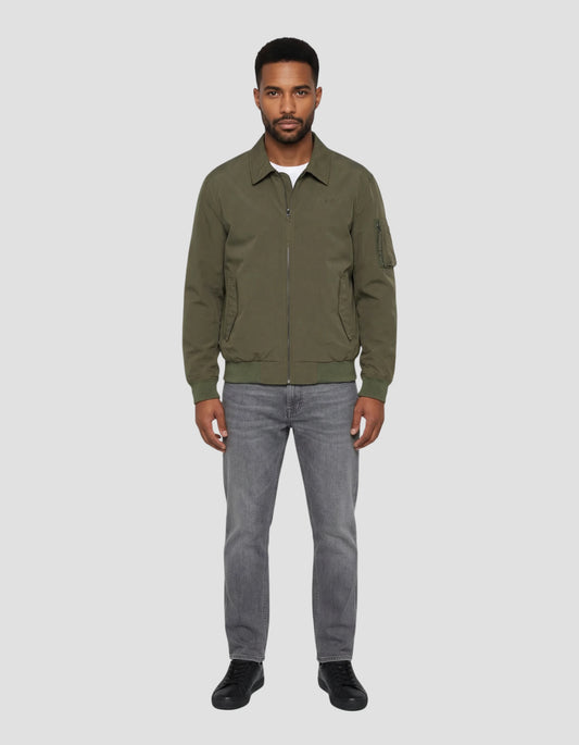 Chaqueta técnica caqui con cuello camisero