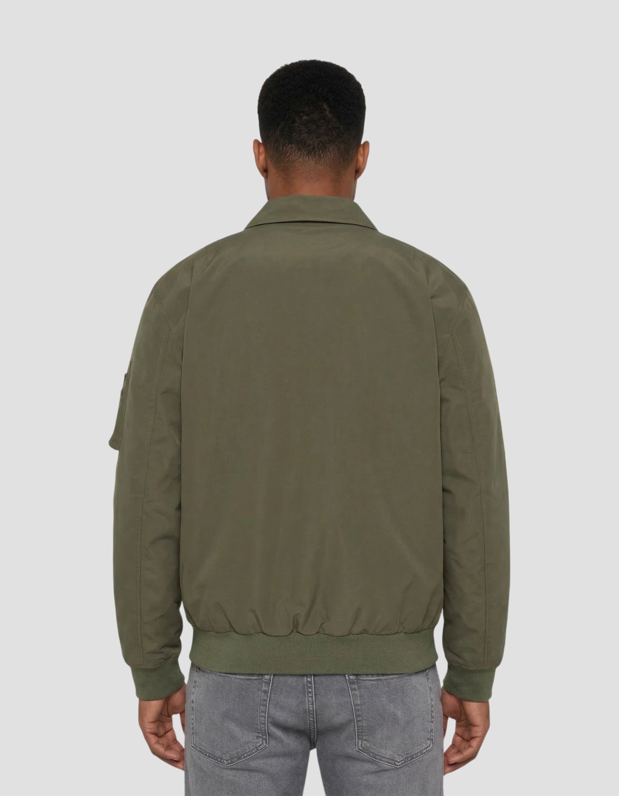 Khaki technical jacket with shirt collar-4