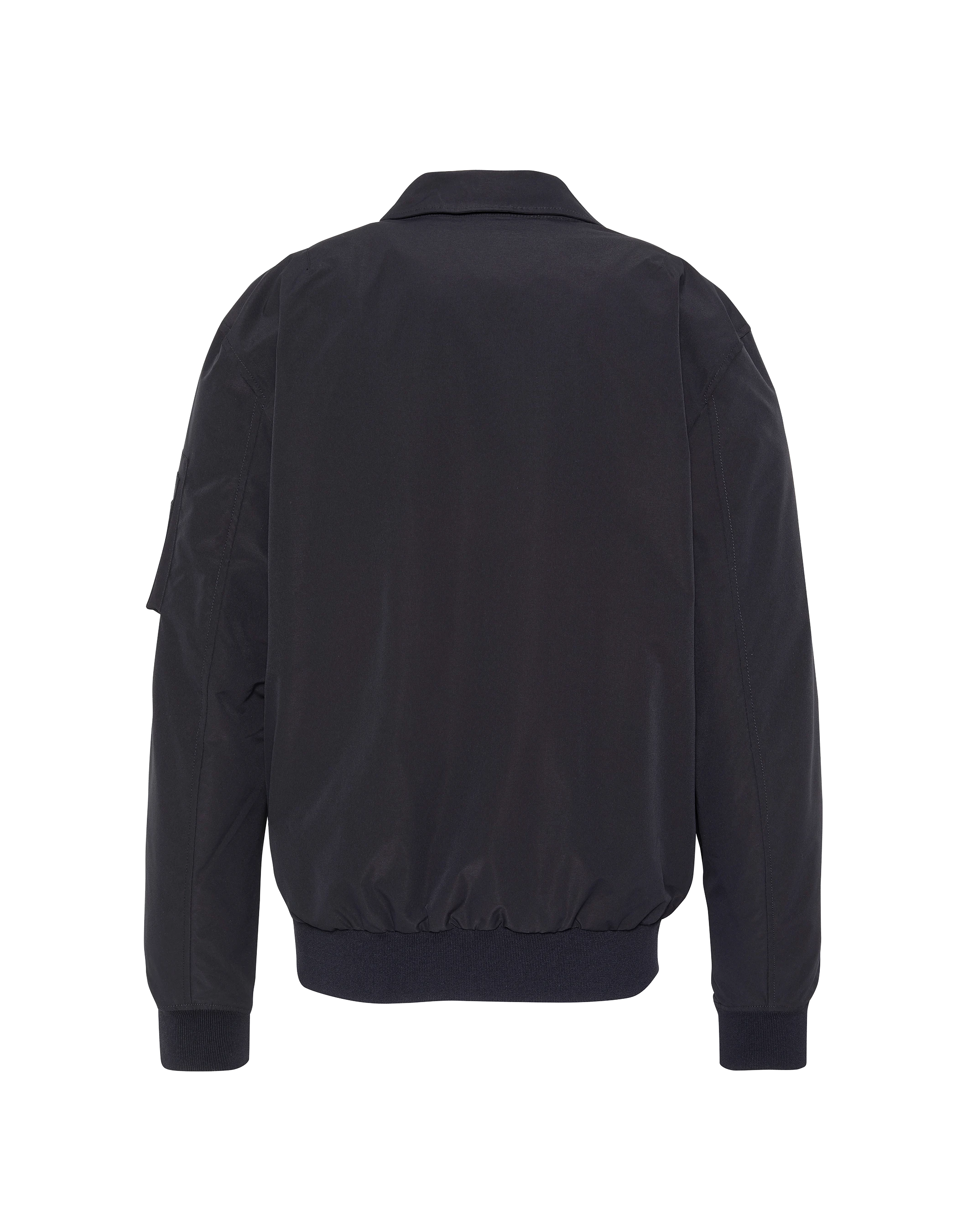 Blouson technique bleu marine col chemise-2