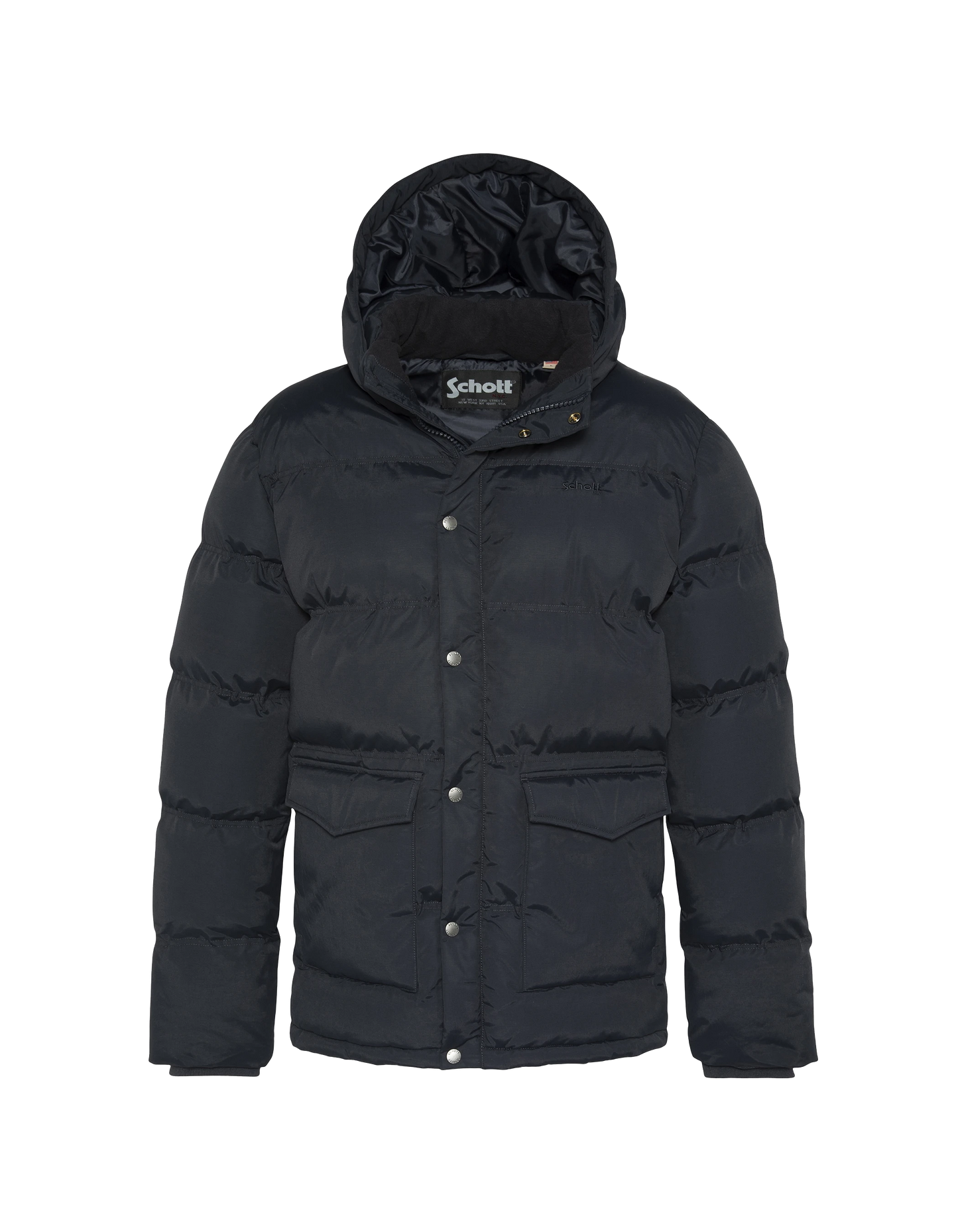 Marineblaue Jacke mit abnehmbarem Kunstpelzkragen