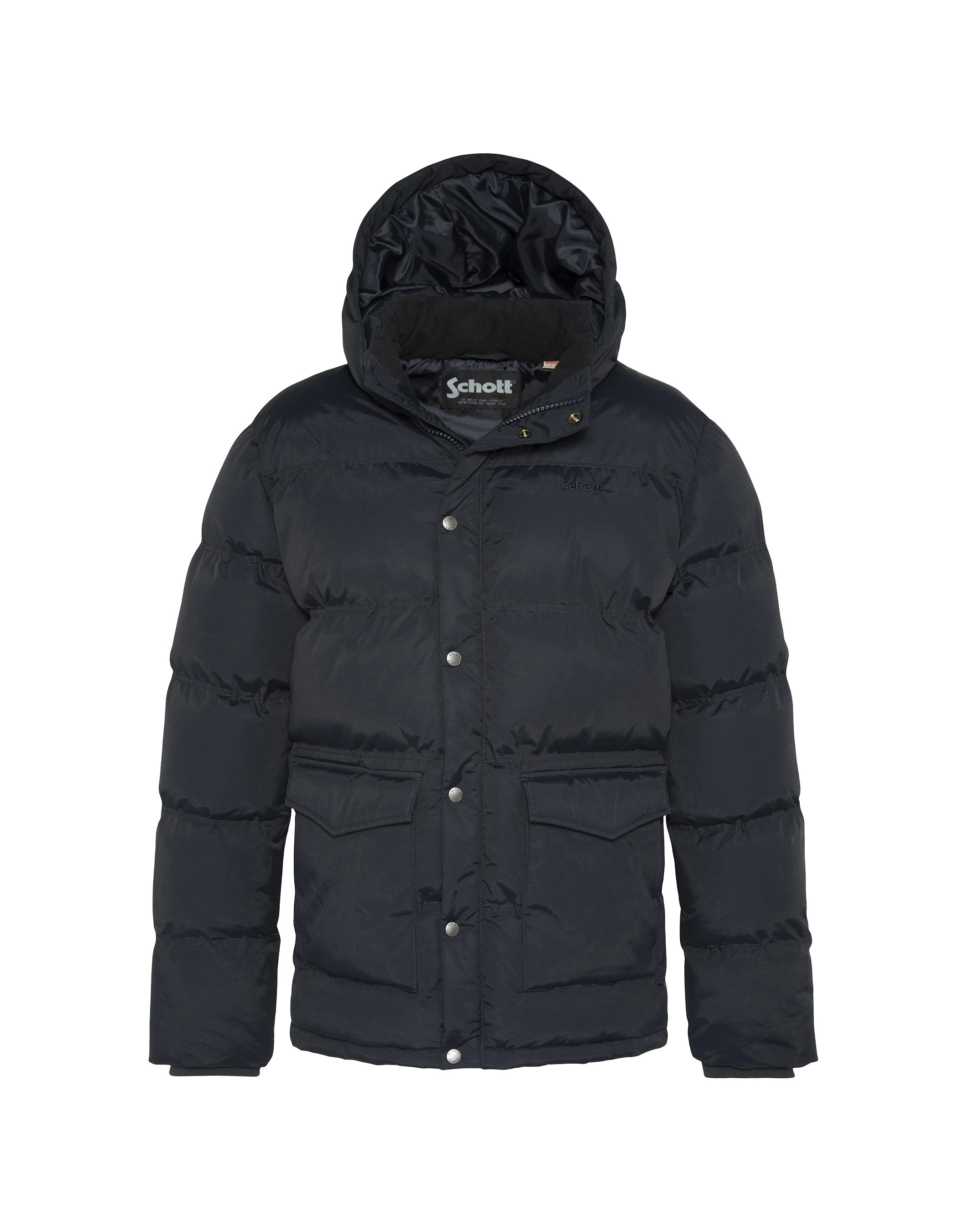 Marineblaue Jacke mit abnehmbarem Kunstpelzkragen-2