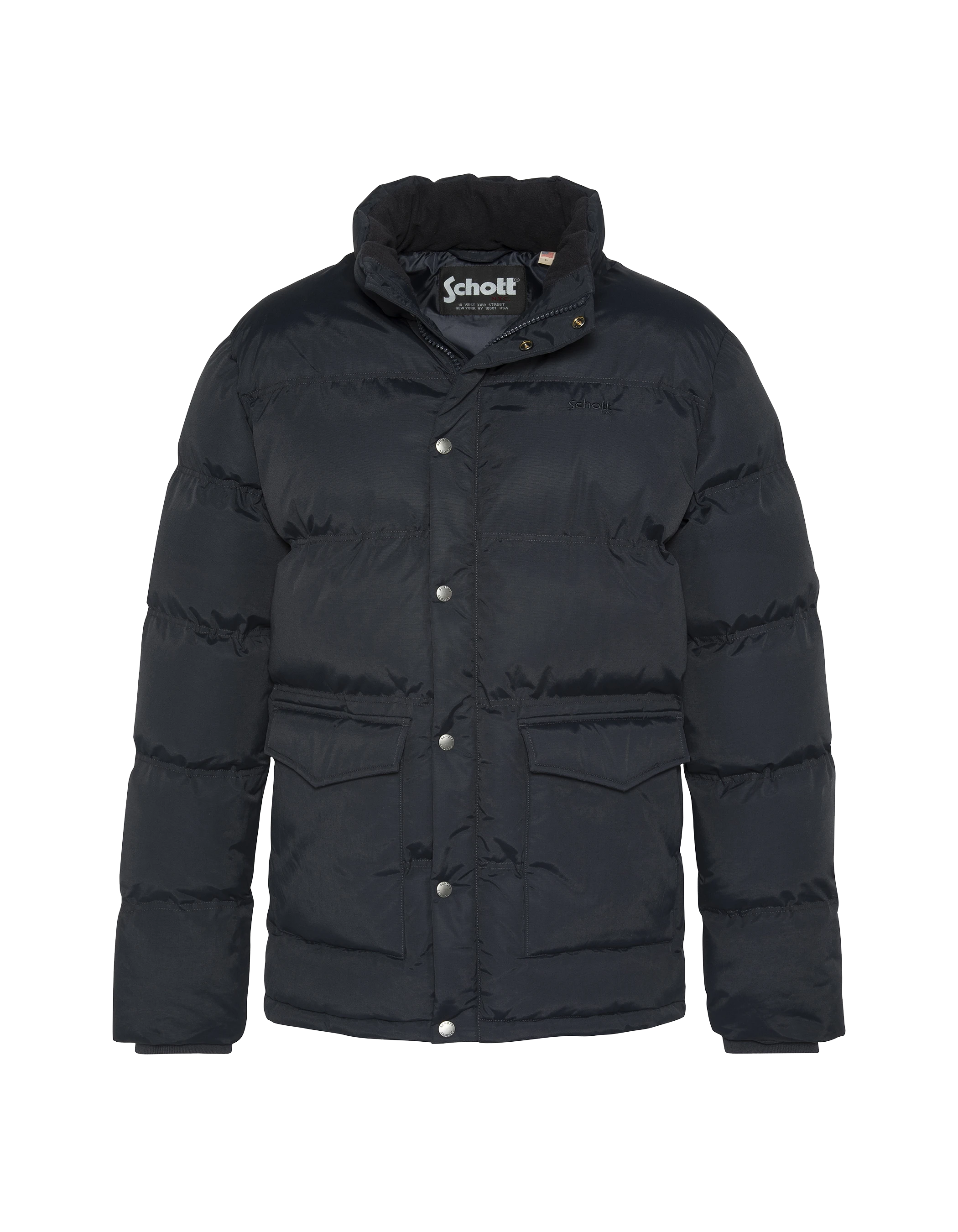 Marineblaue Jacke mit abnehmbarem Kunstpelzkragen-5