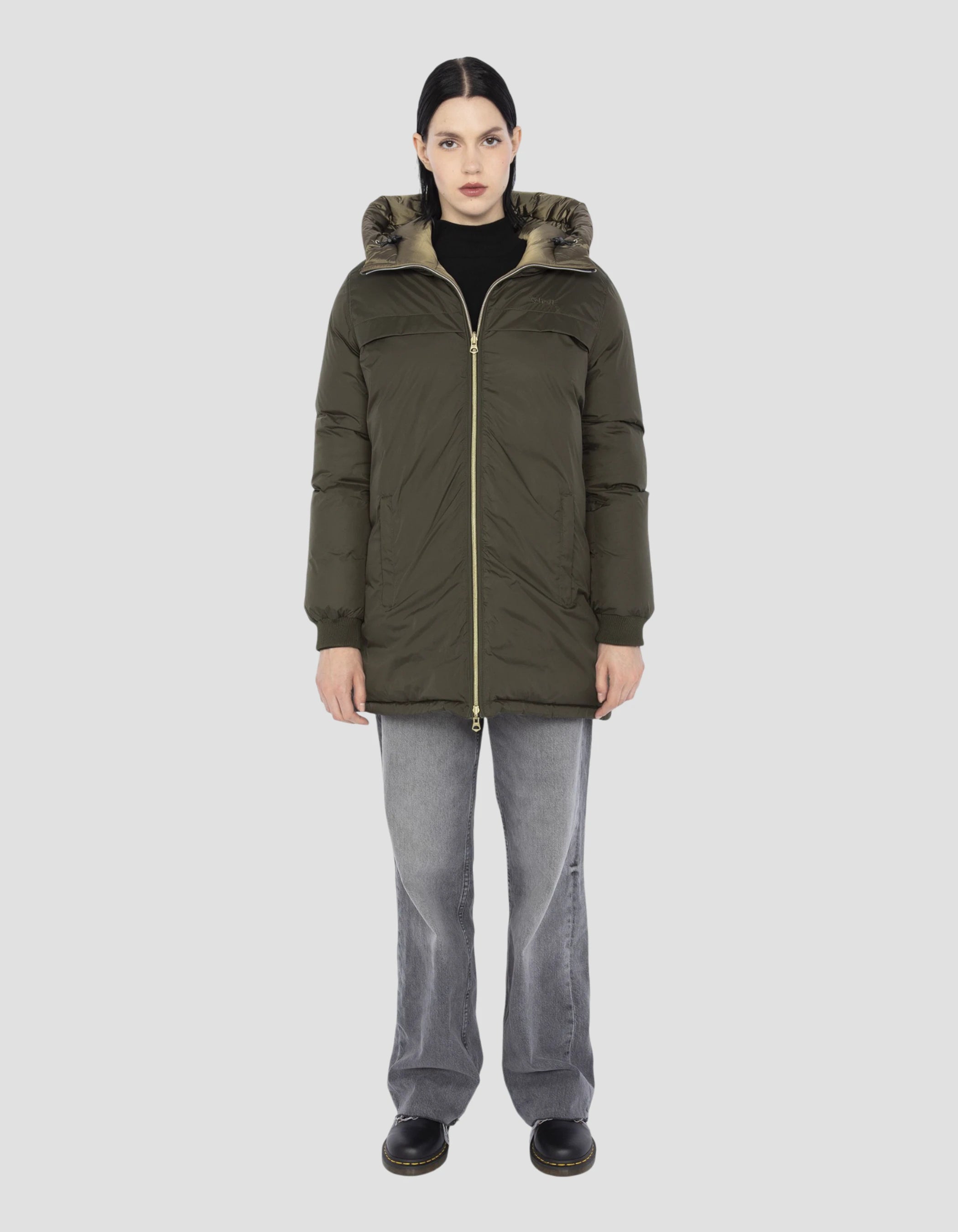 Khaki und Bronze reversible Jacke-1