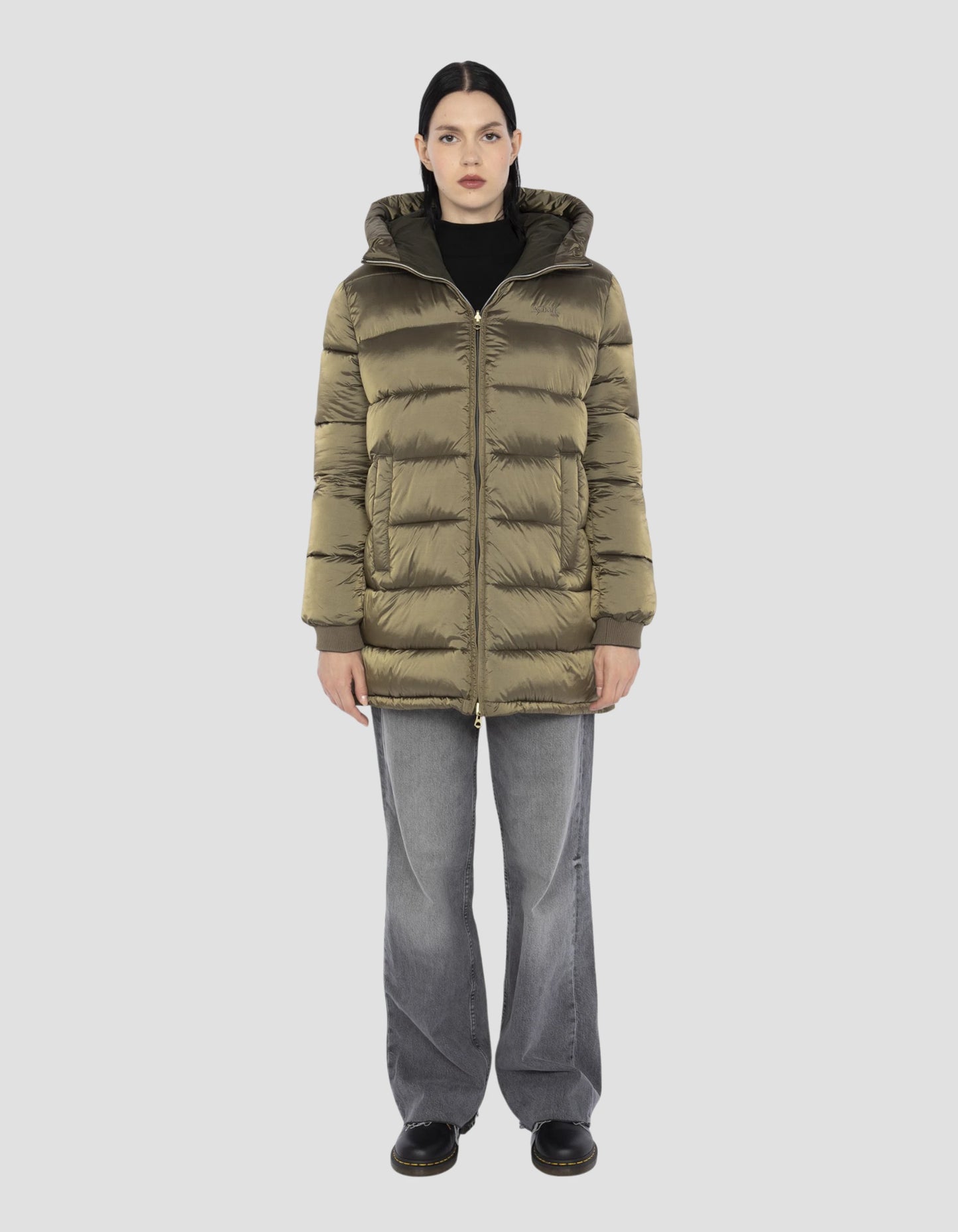 Khaki und Bronze reversible Jacke