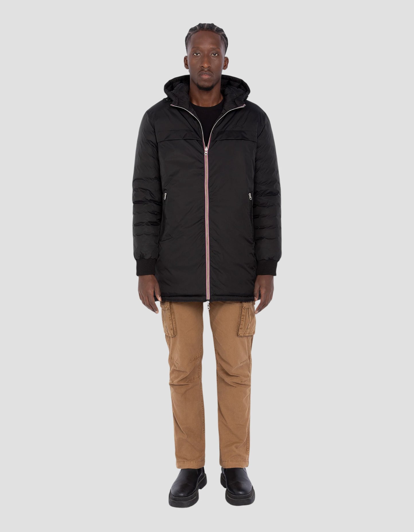 Full black reversible jacket/long reversible jacket