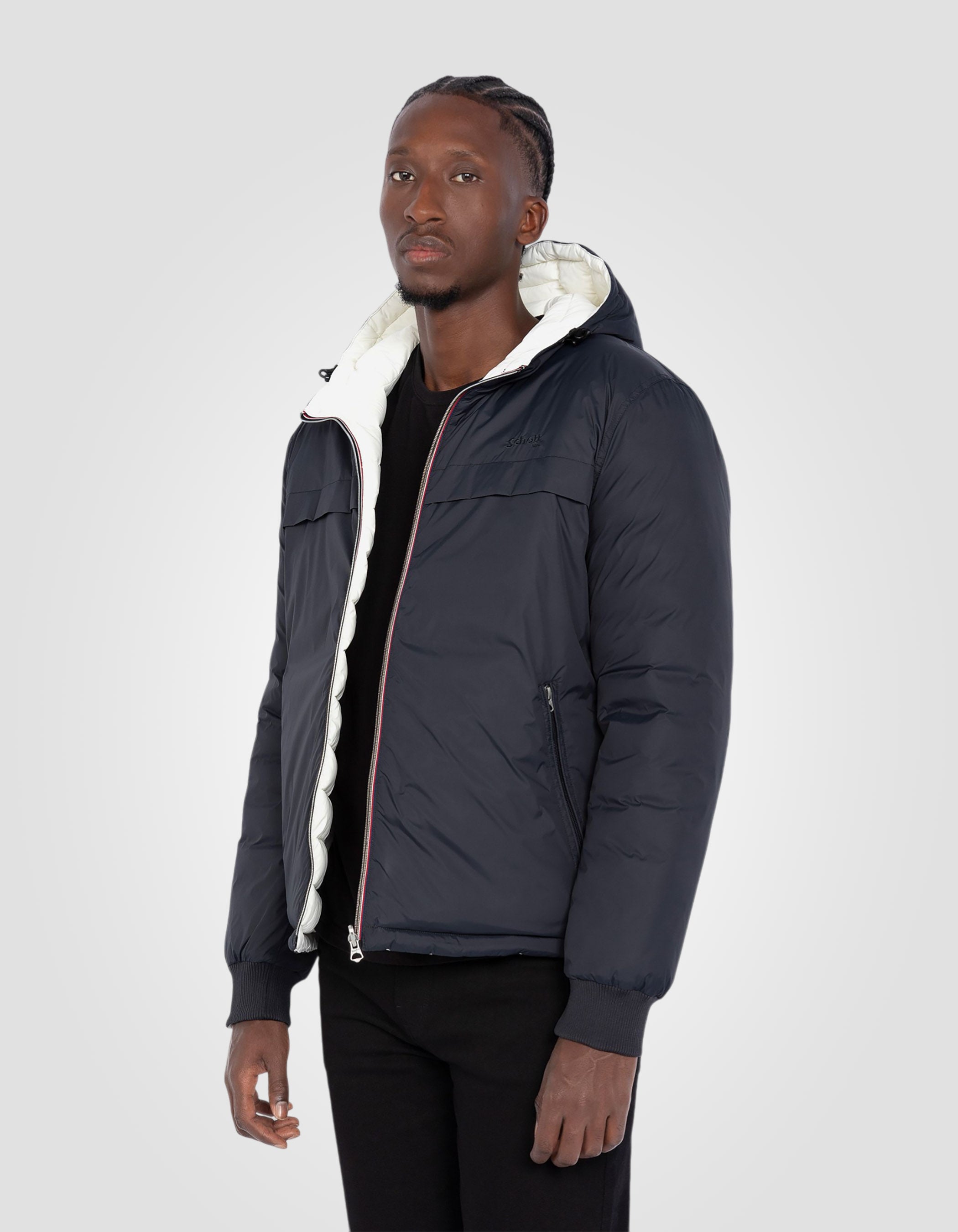 Blouson/doudoune réversible anthracite et blanc-3