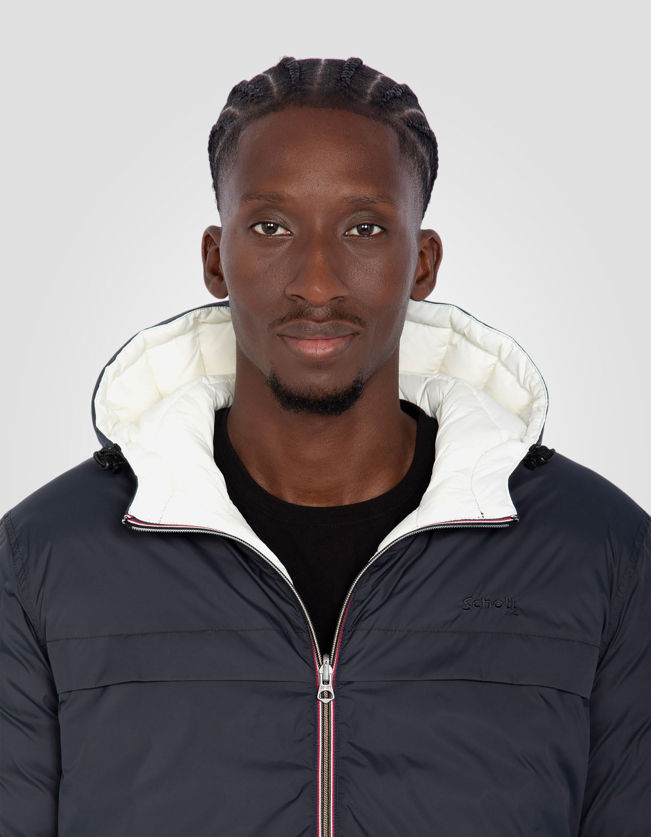 Blouson/doudoune réversible anthracite et blanc-4