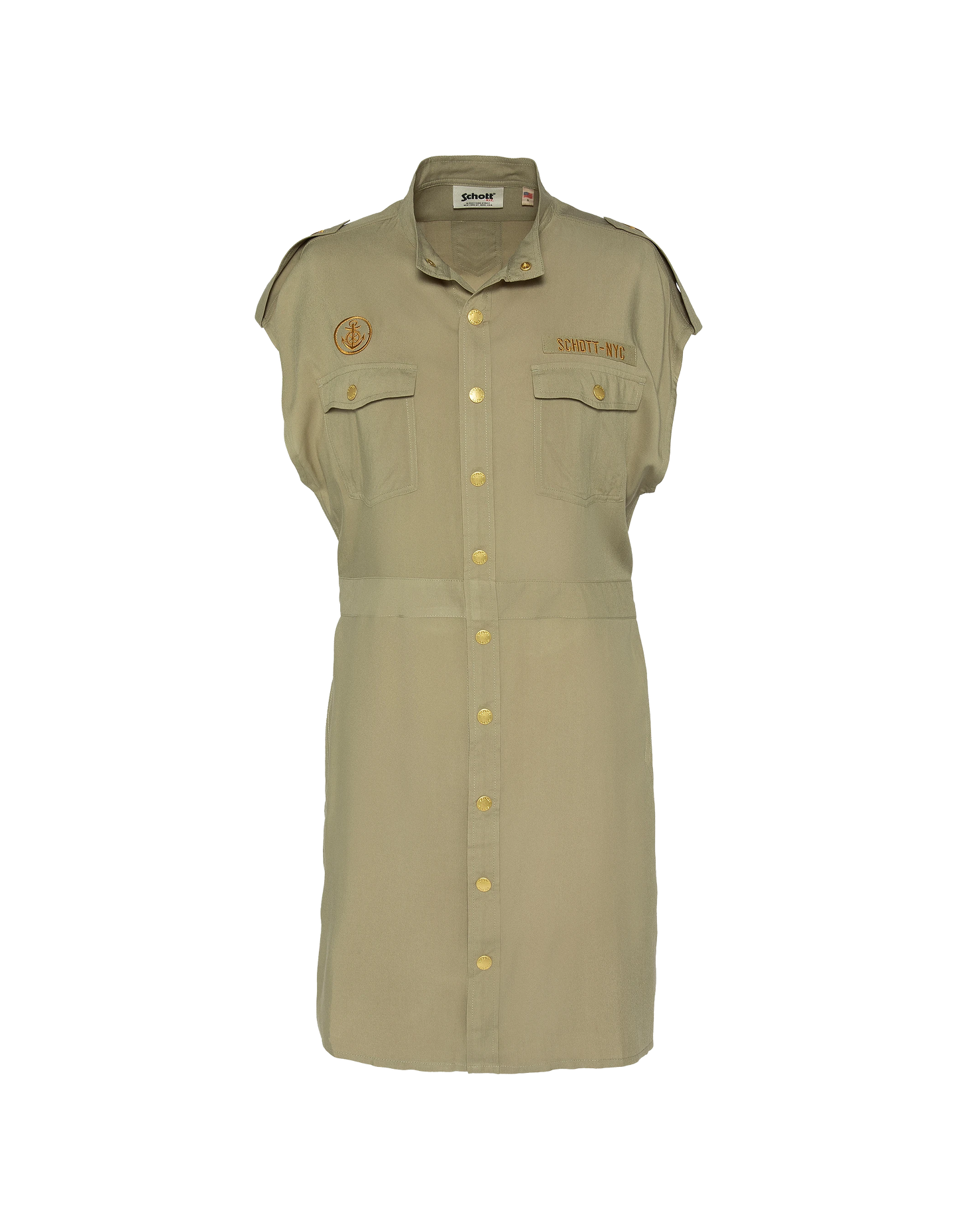 Robe sage kaki sans manche army