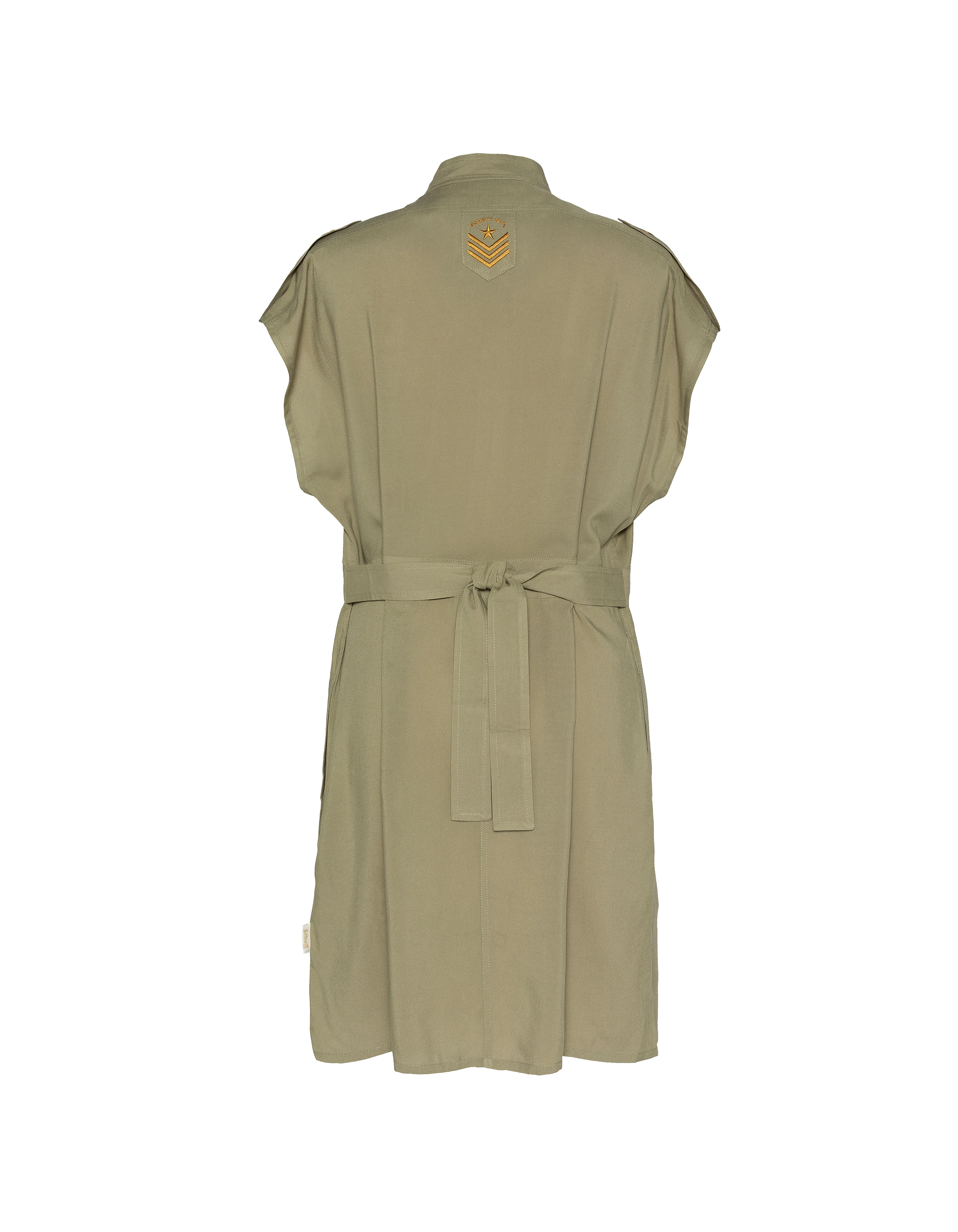 Robe sage kaki sans manche army-10