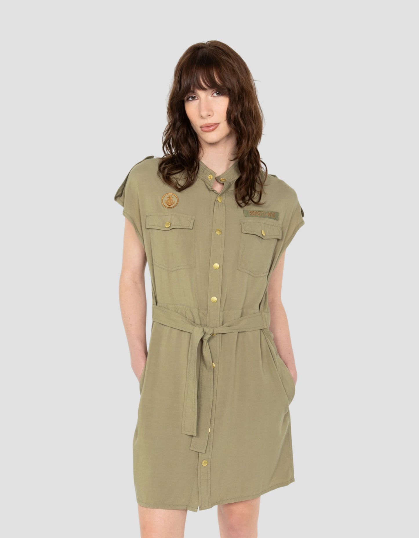 Robe sage kaki sans manche army