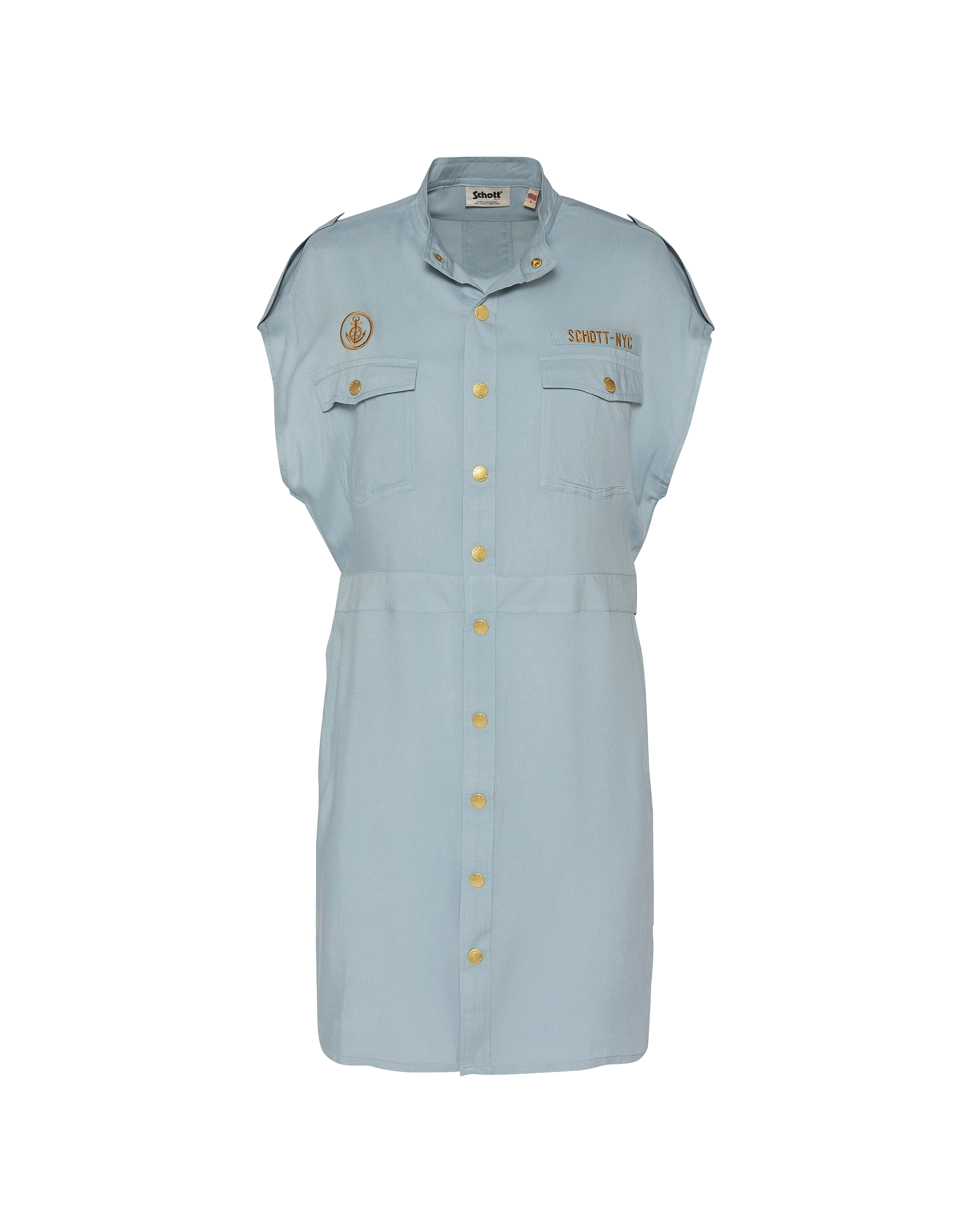 Robe bleu ciel sans manche army-1