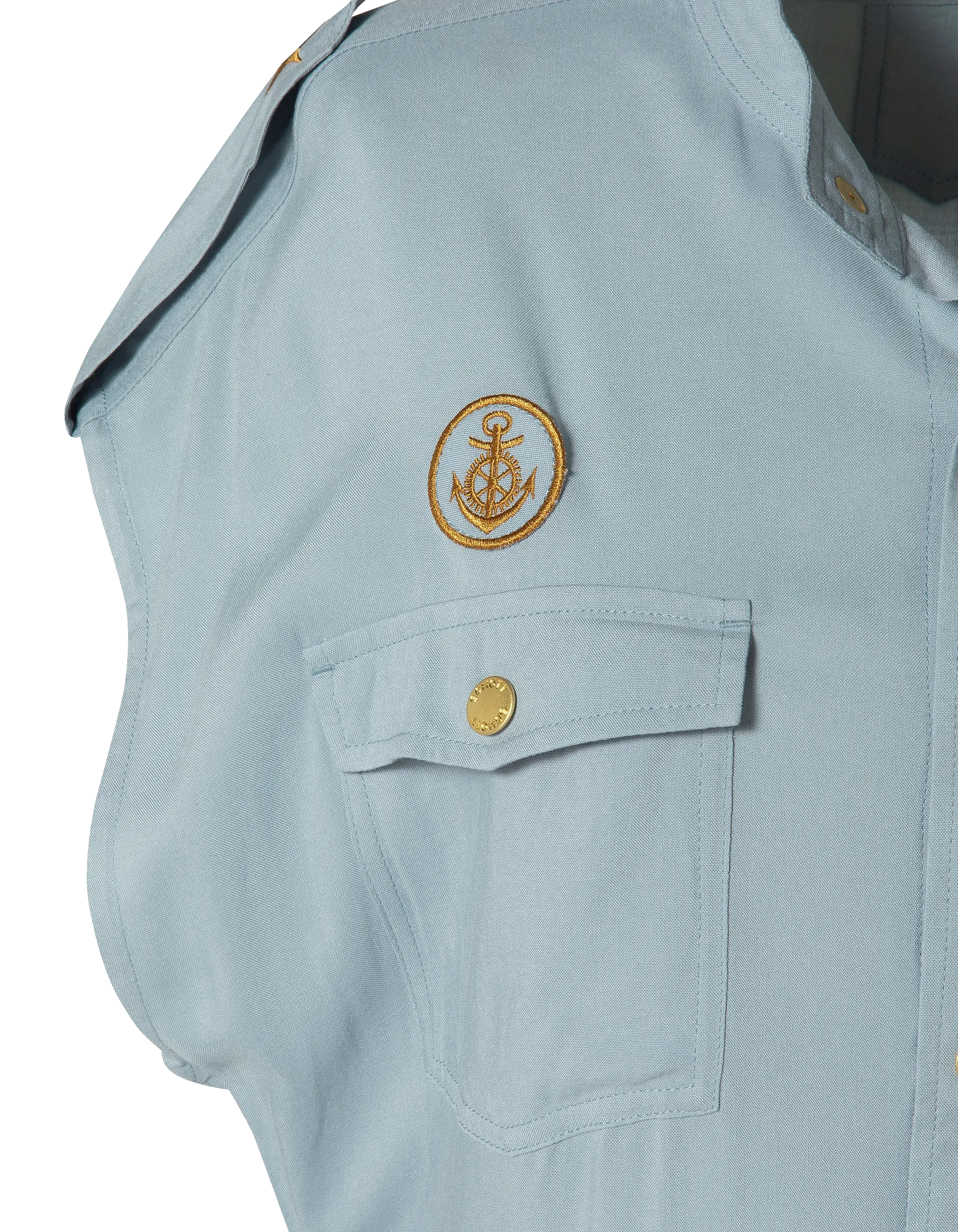 Robe bleu ciel sans manche army-3