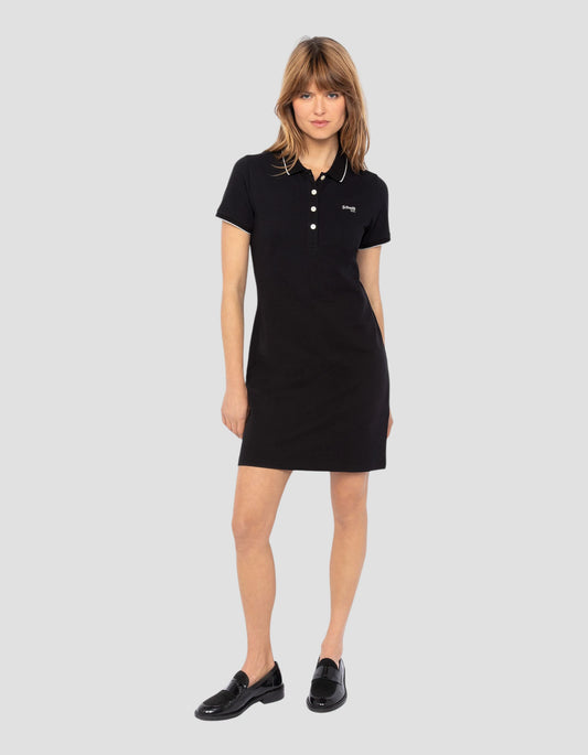 Vestido de polo deportivo retro negro