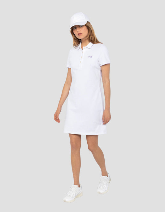 Abito polo sportivo retrò bianco