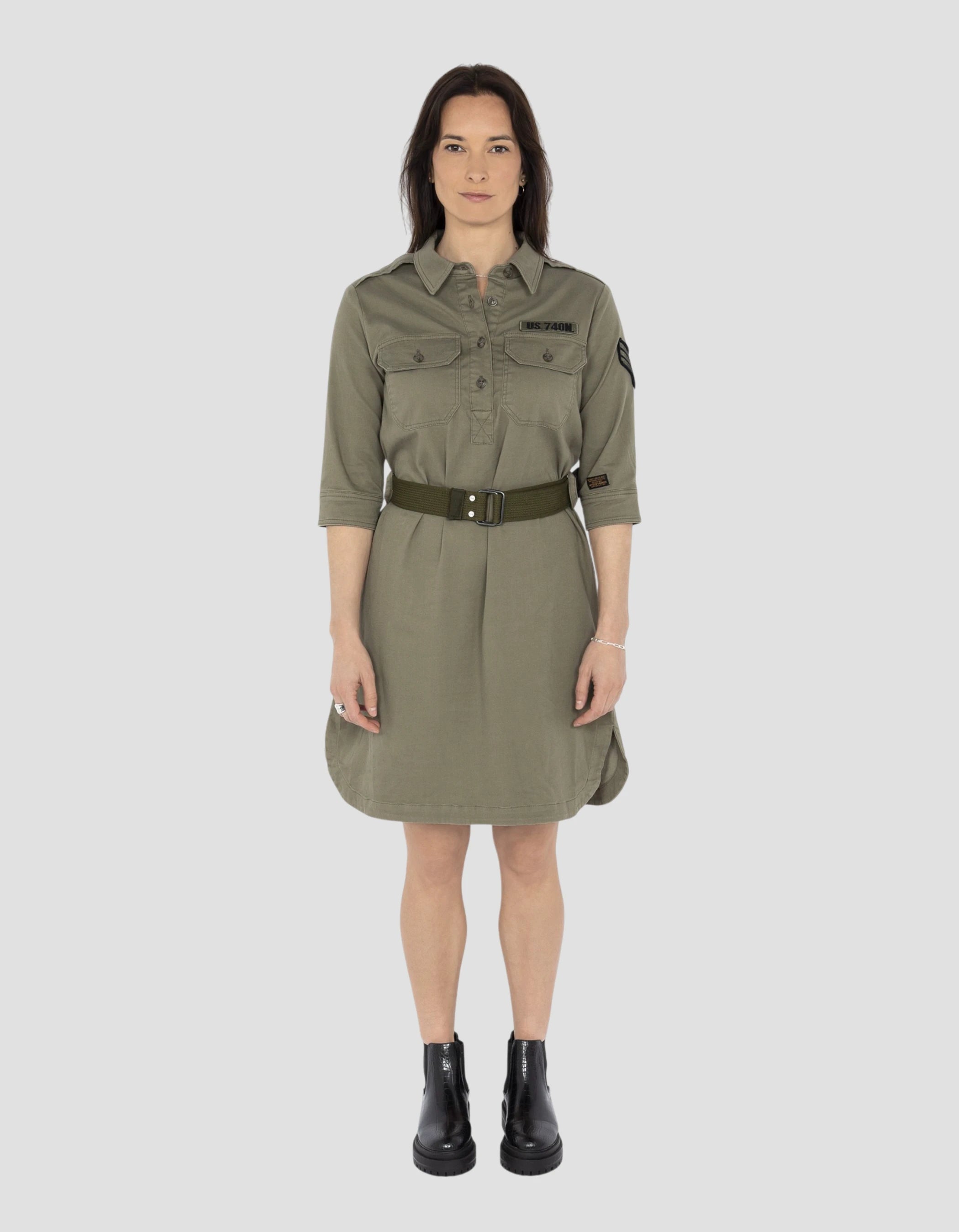 Clear khaki army dress-3
