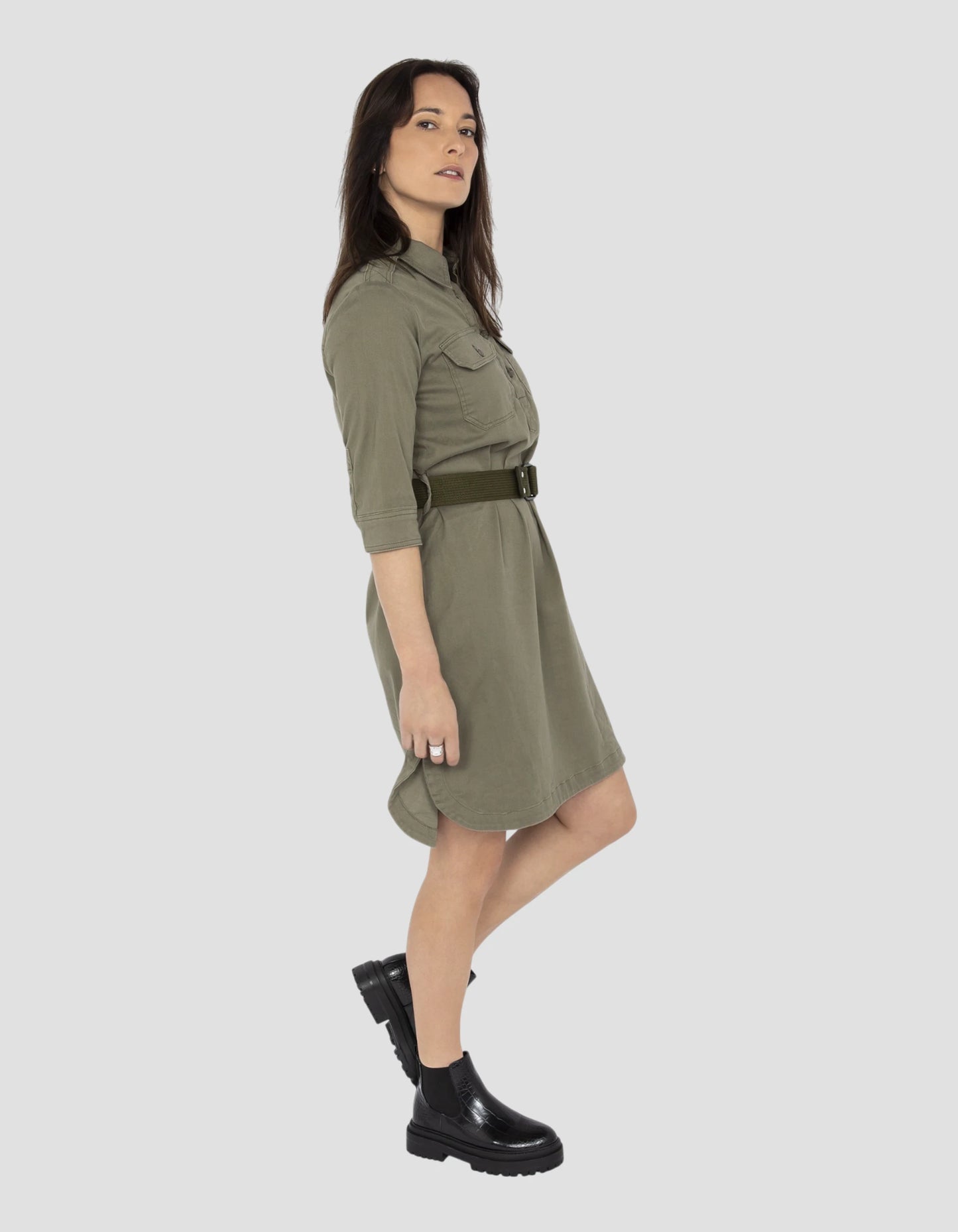 Clear khaki army dress