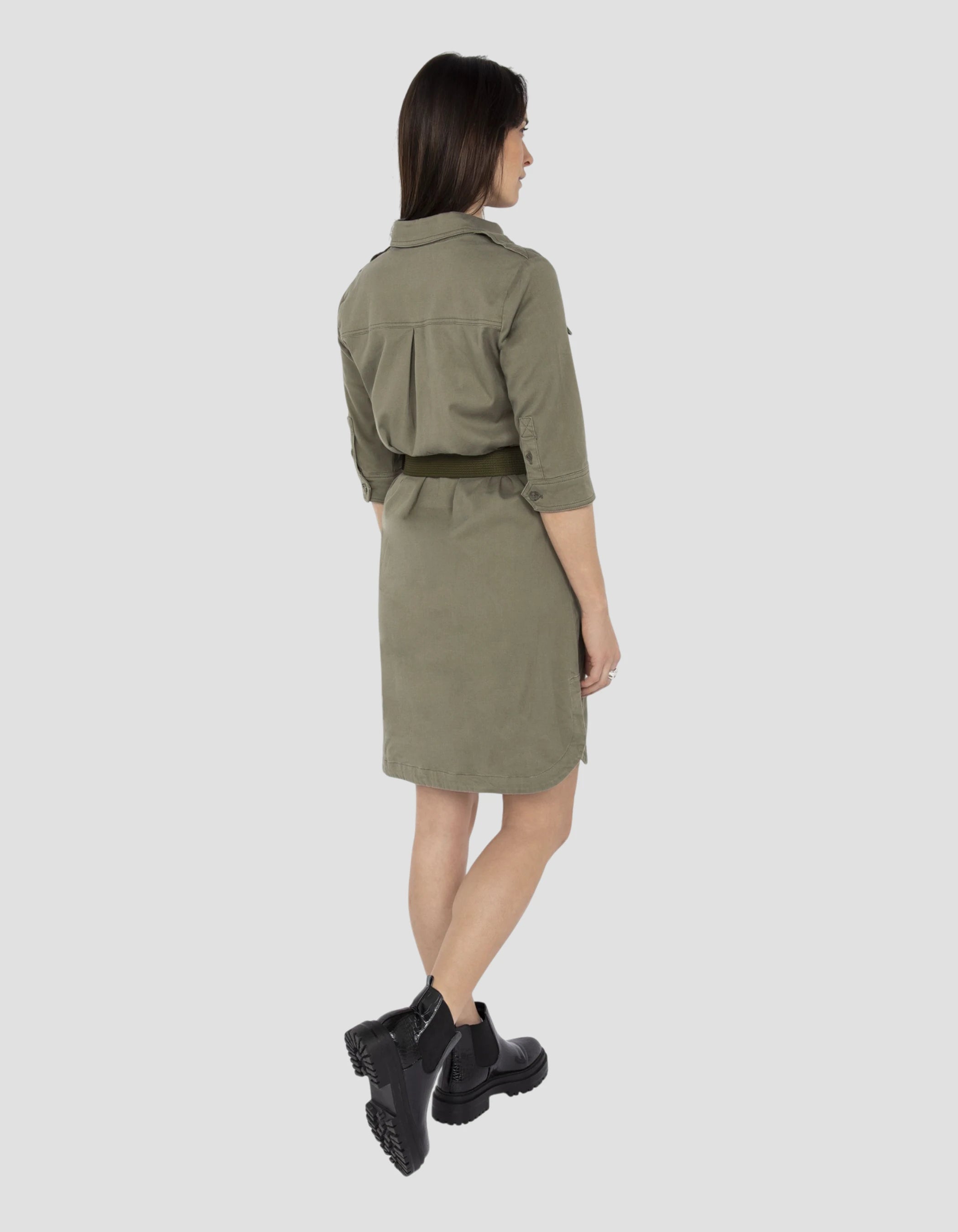 Clear khaki army dress-5