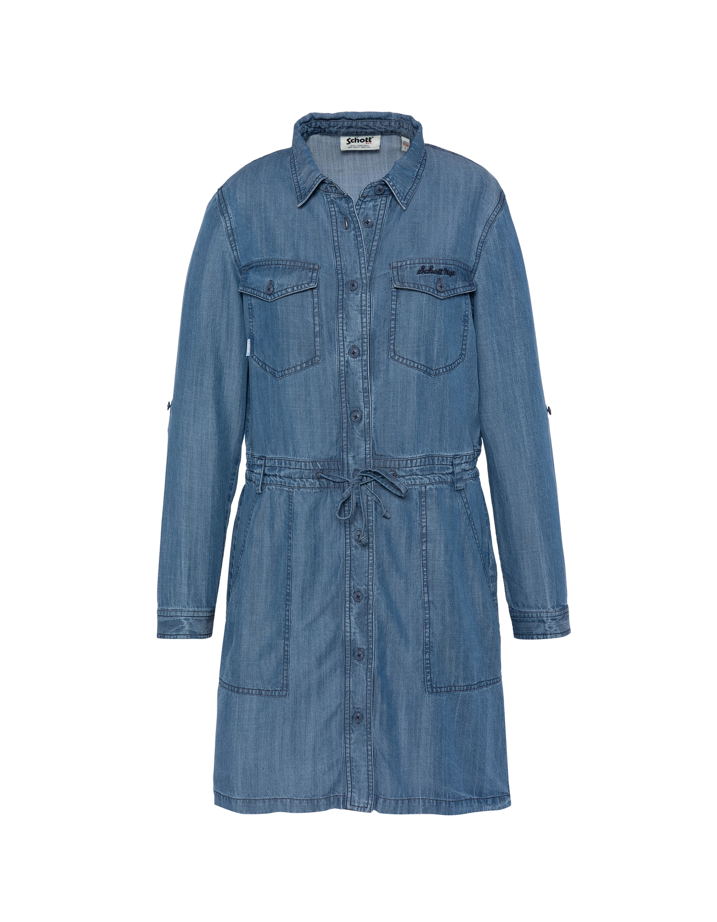 Robe casual indigo en tencel