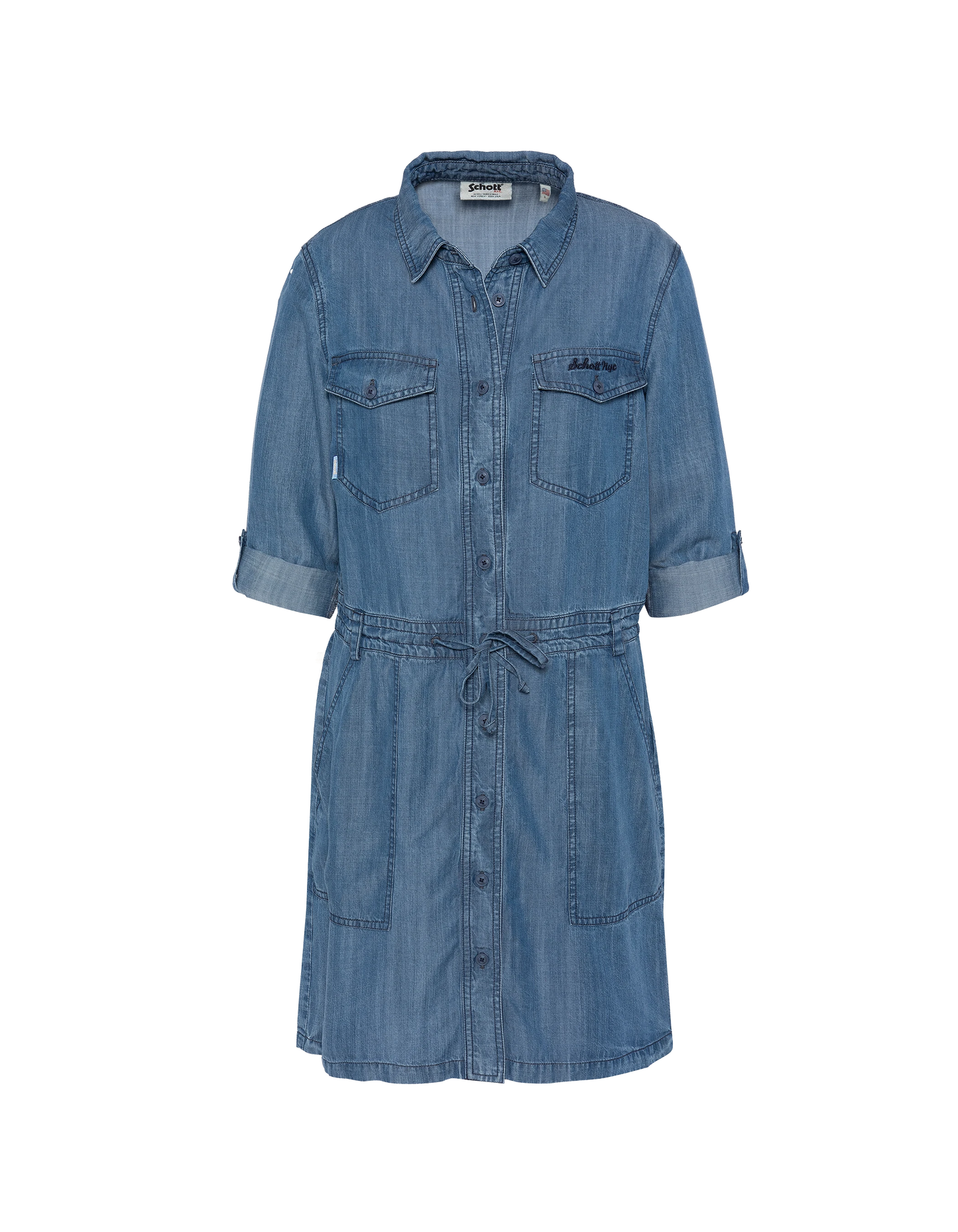 Robe casual indigo en tencel