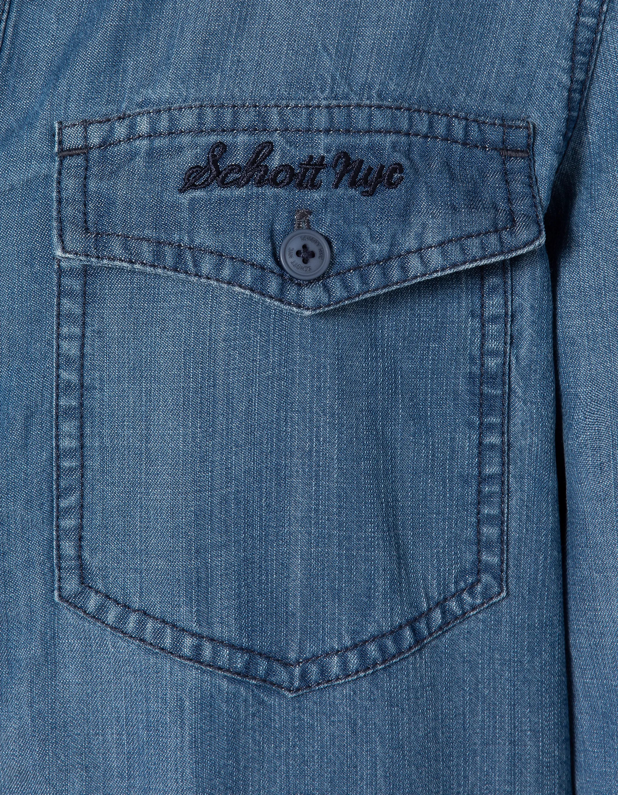 Robe casual indigo en tencel-8