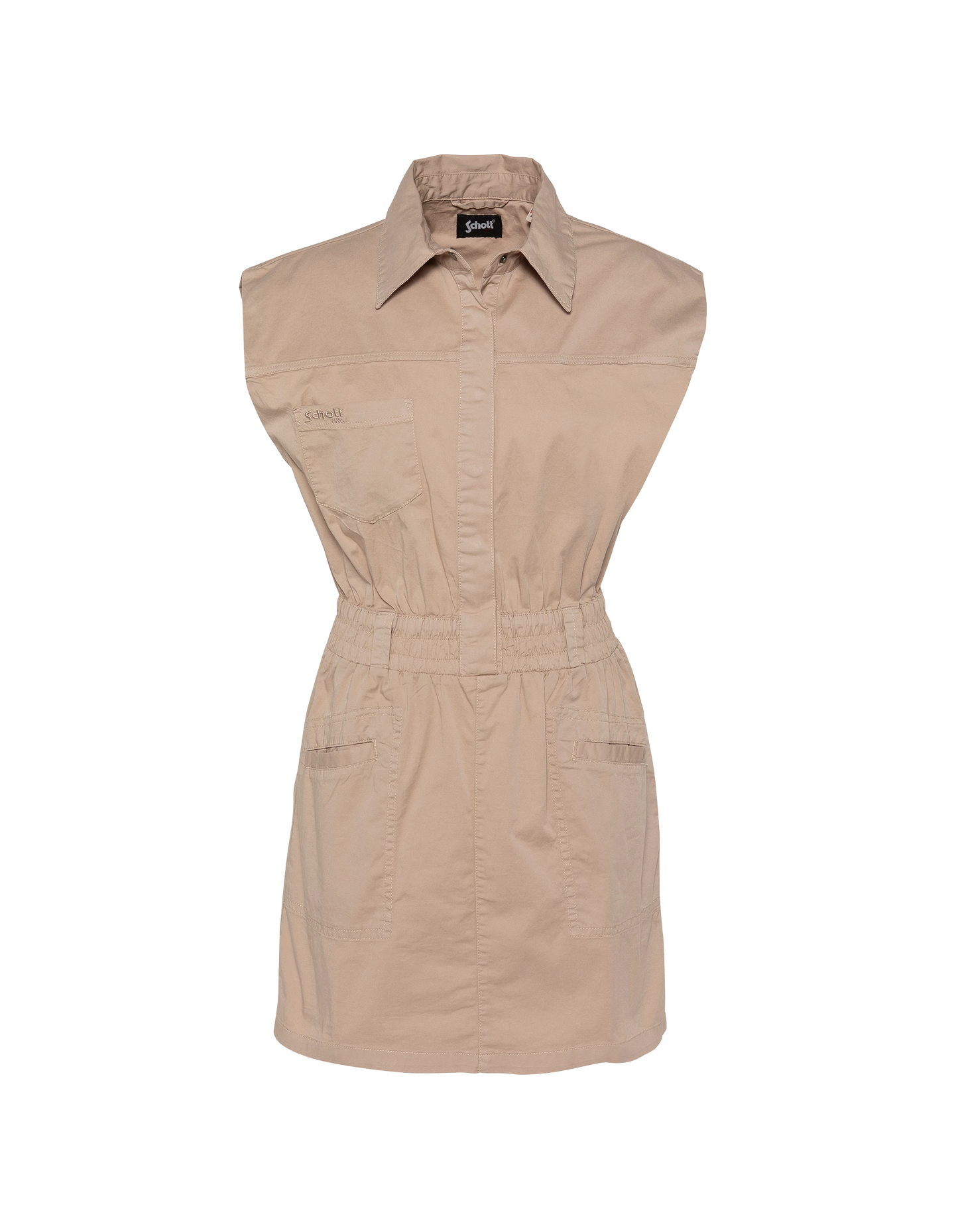 Robe saharienne beige sans manches