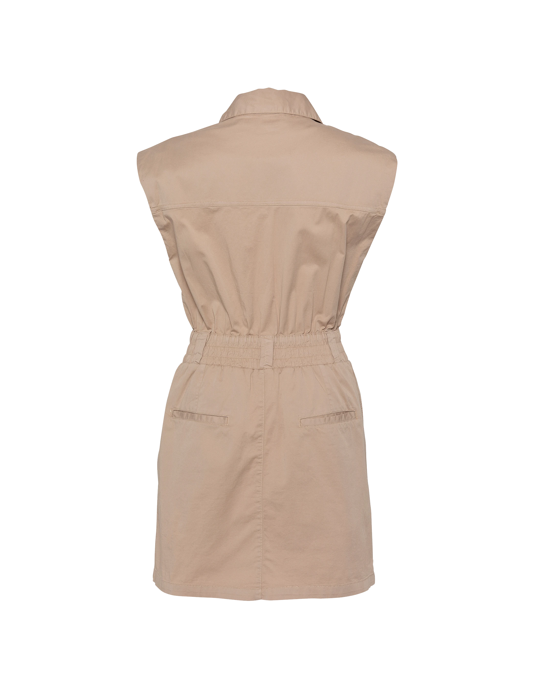 Robe saharienne beige sans manches-2