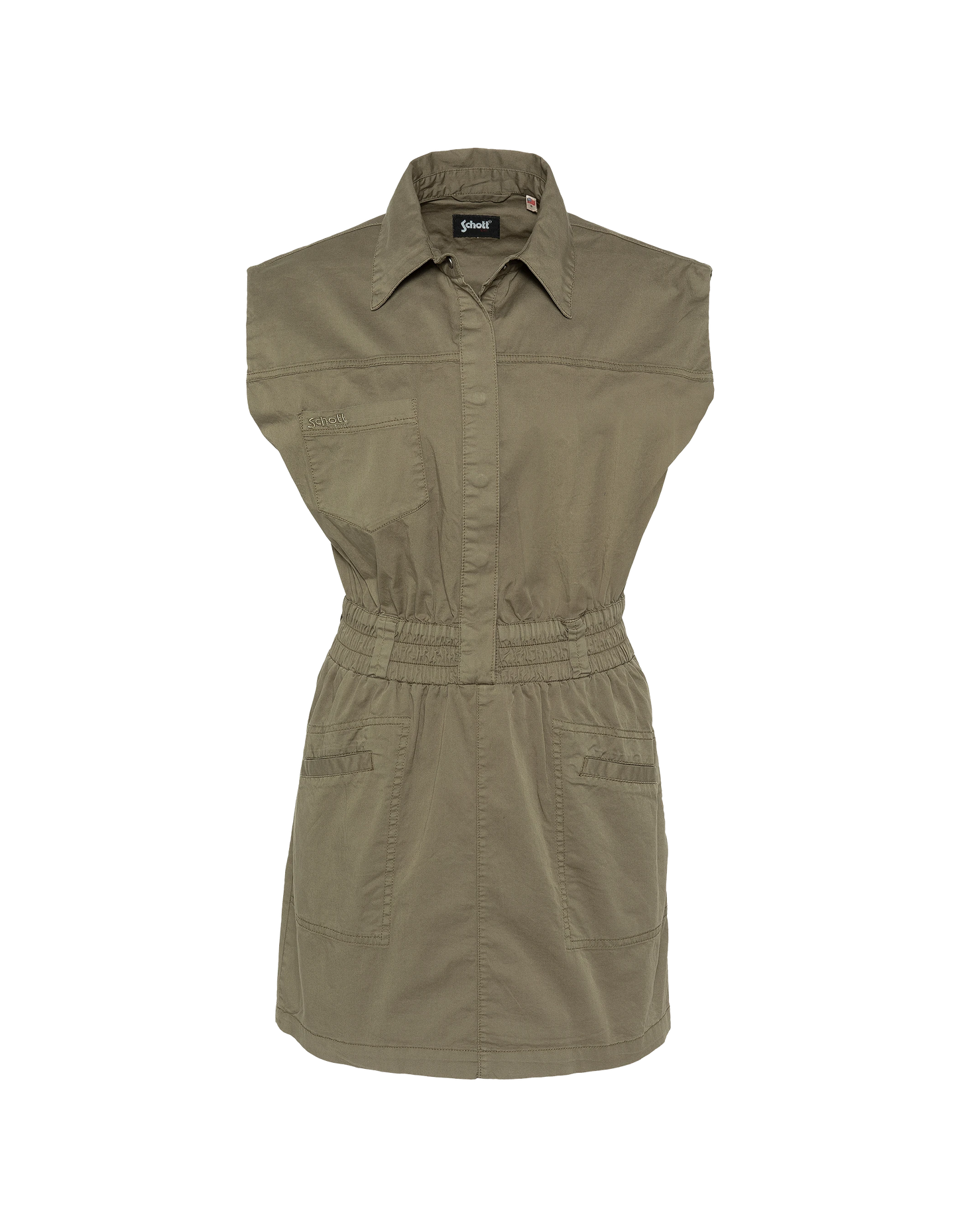 Robe saharienne kaki clair sans manches