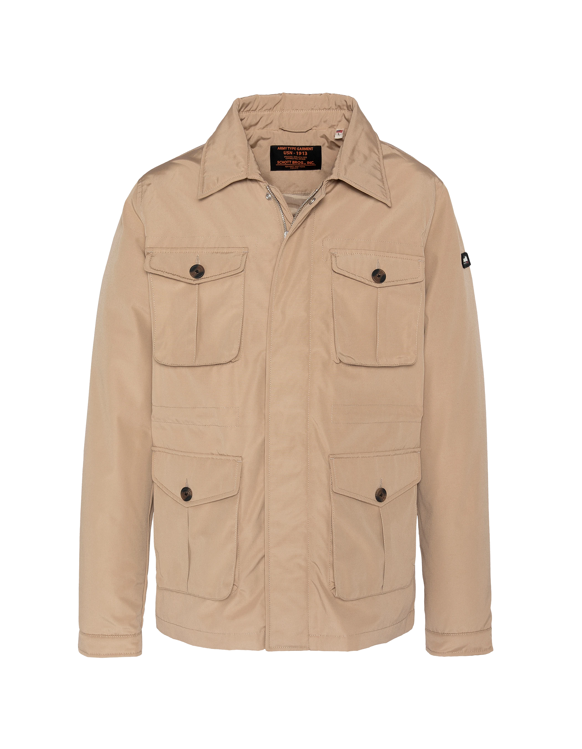 Schott ベージュ ミリタリージャケット Beige military parka - SAHARA25 | Schott NYC®