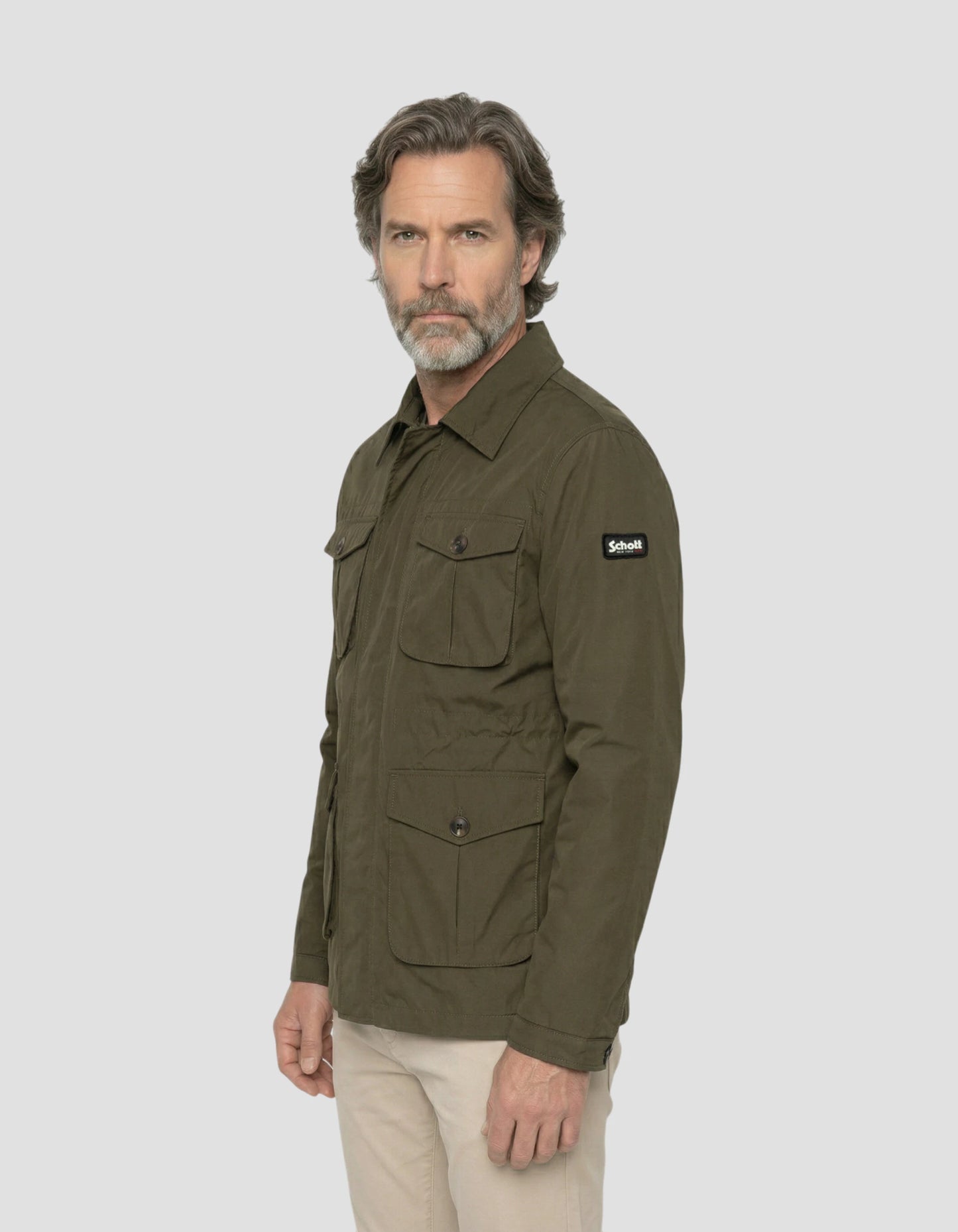 Khaki military parka