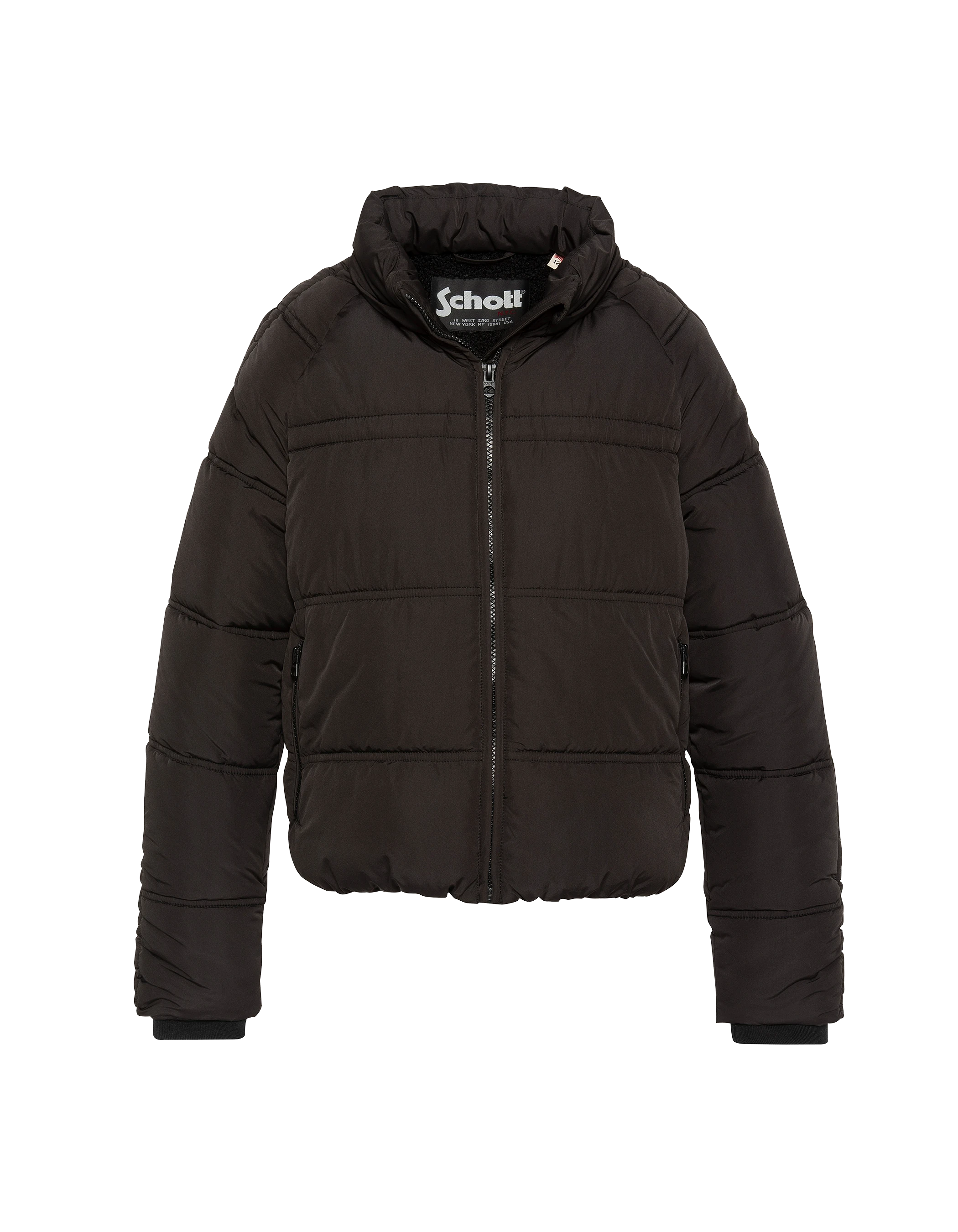 Chaqueta negra con niño sherpa forrado-5