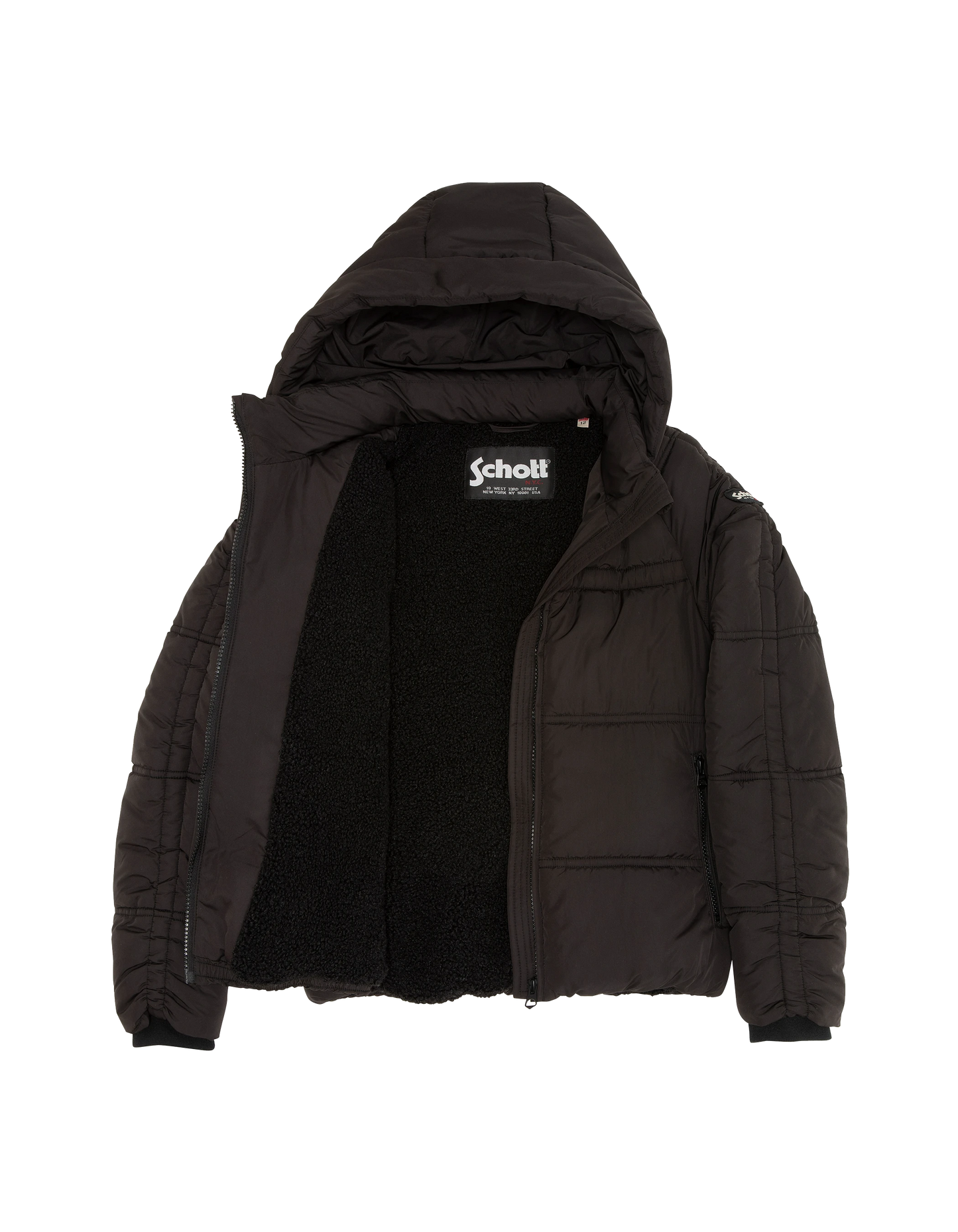 Chaqueta negra con niño sherpa forrado
